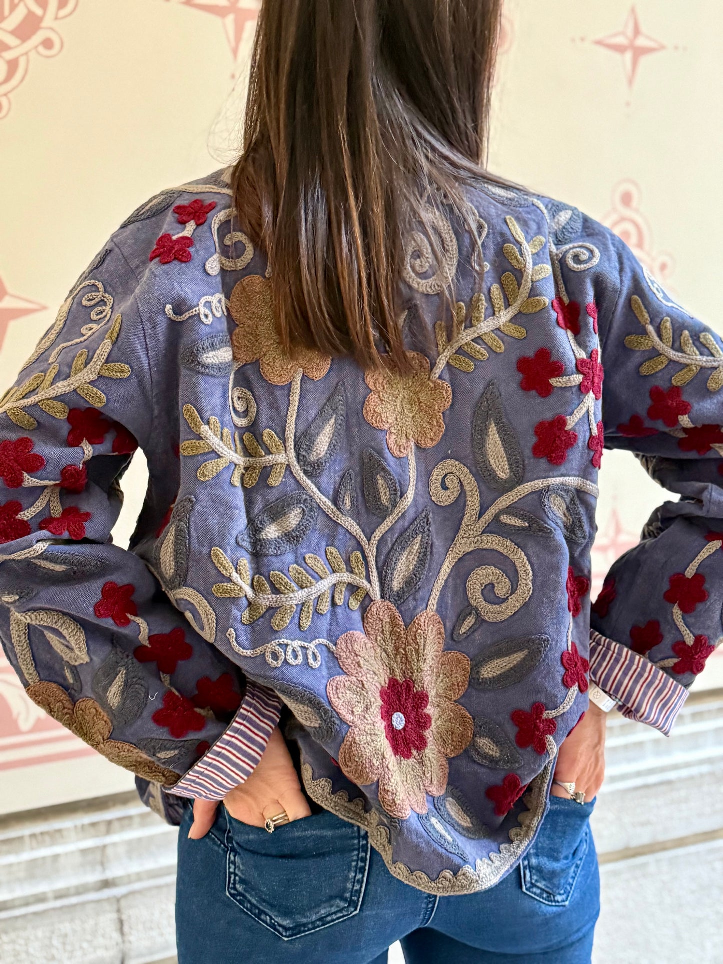 Cotton Suzani Jacket Embroidered Reversible