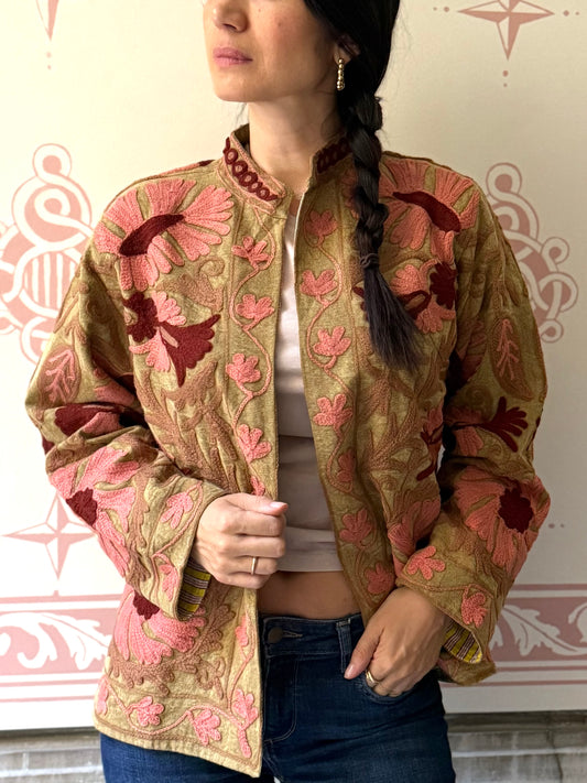Cotton Suzani Jacket Embroidered Reversible