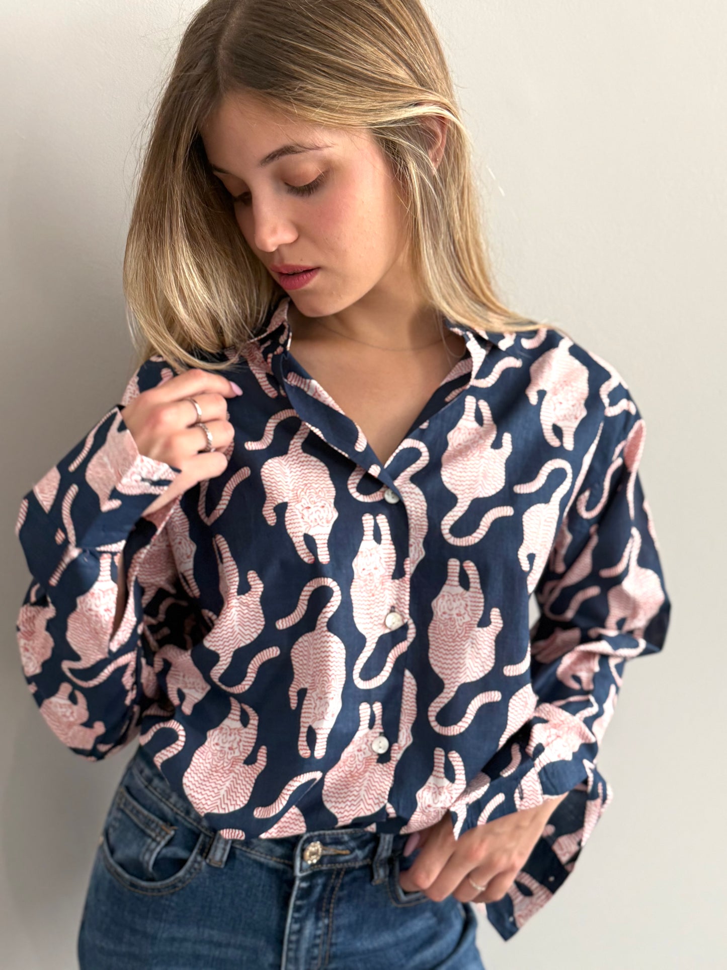 Cotton Shirt - Tibetan Tiger Blue