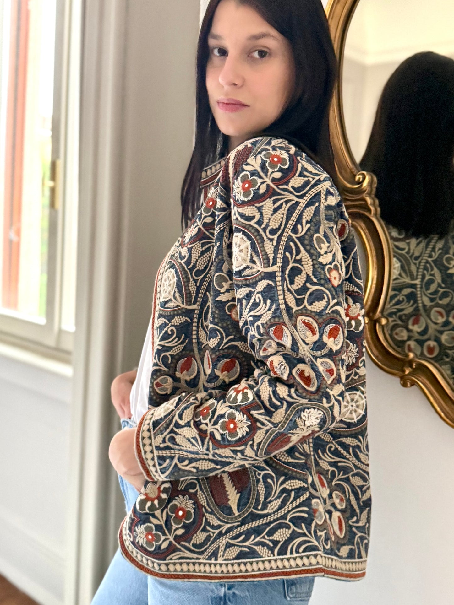 Leila Jacket Embroidered - Denim
