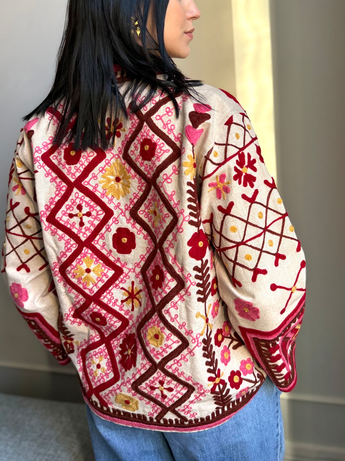 Cotton Bloom Suzani Jacket Embroidered