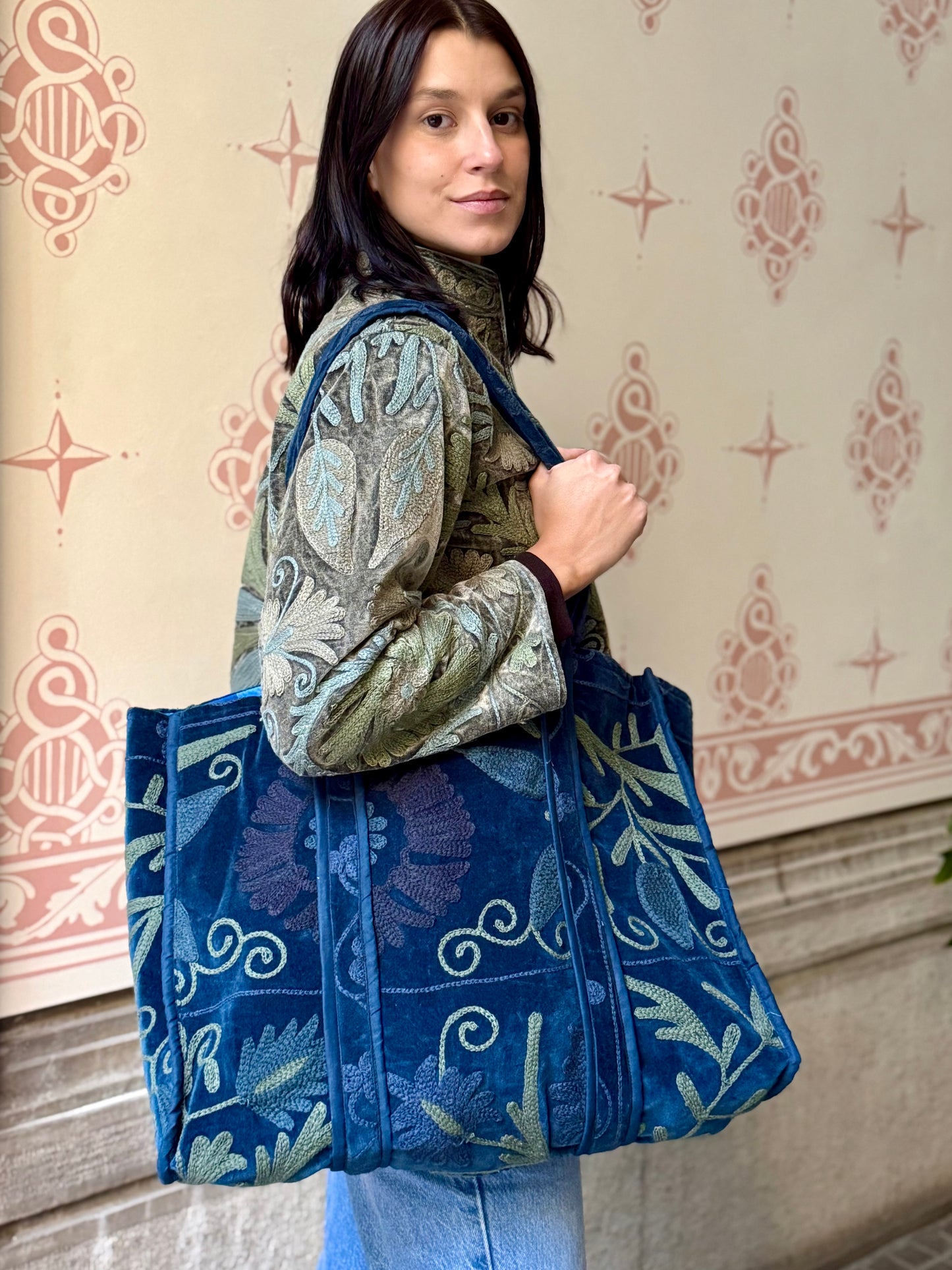 Suzani Embroidered Tote Bag