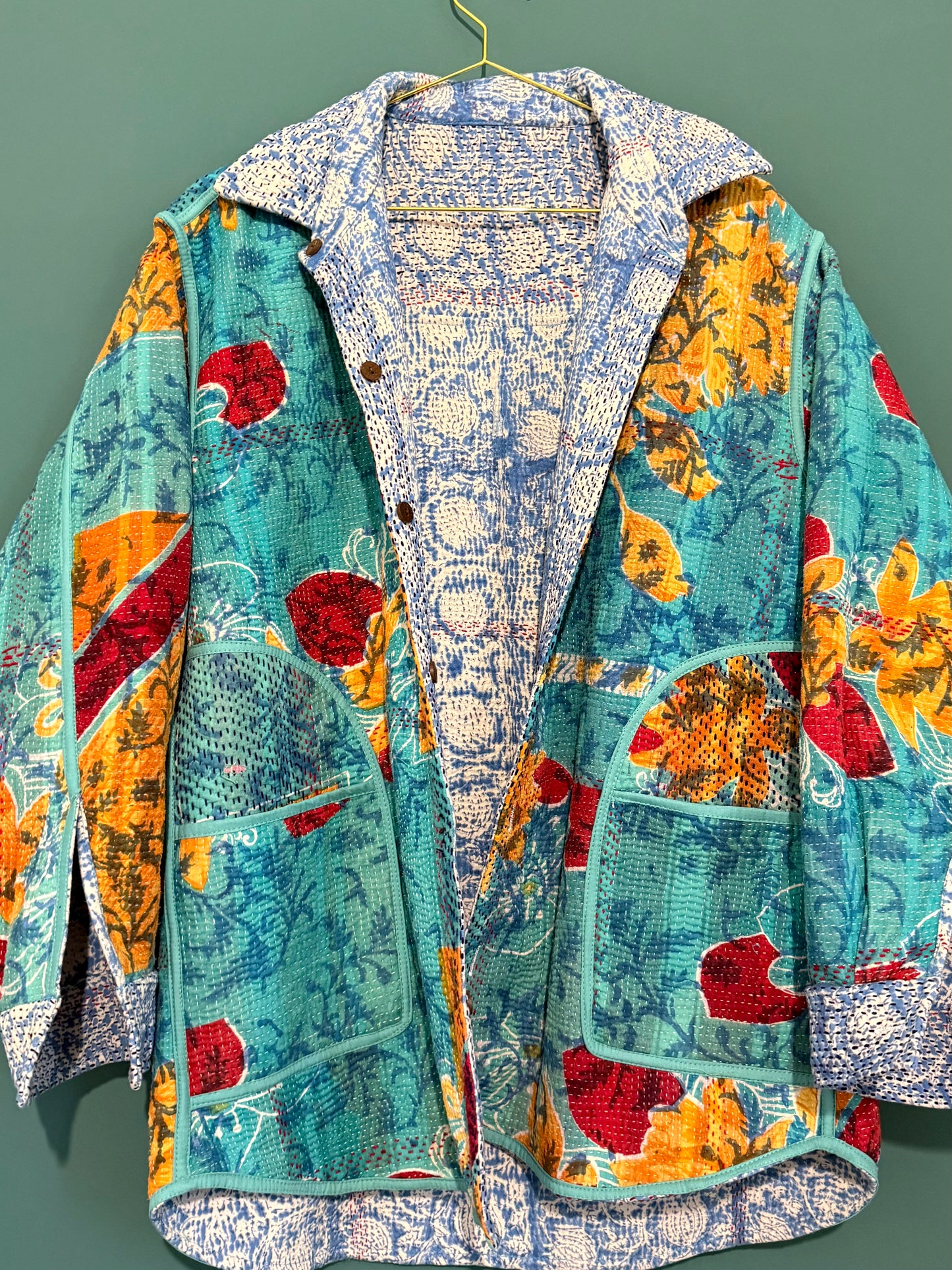 Old Kantha Over Shirt Jacket - handmade