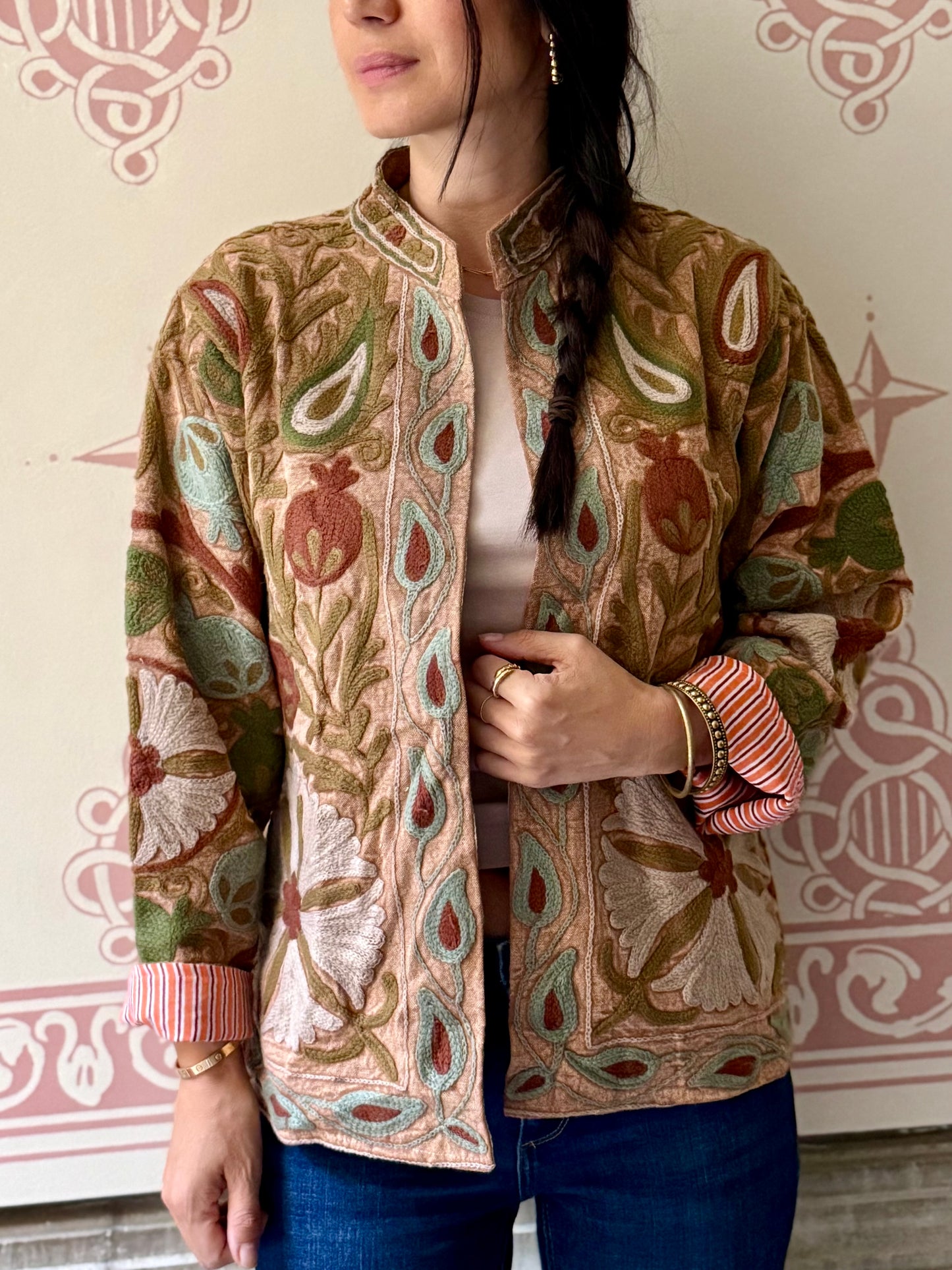 Cotton Suzani Jacket Embroidered Reversible