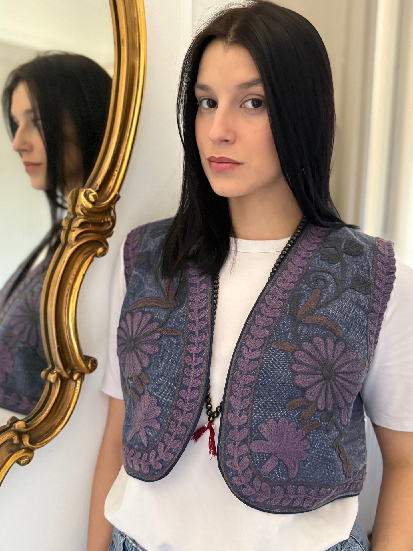 Cotton Boho Embroidered Vest