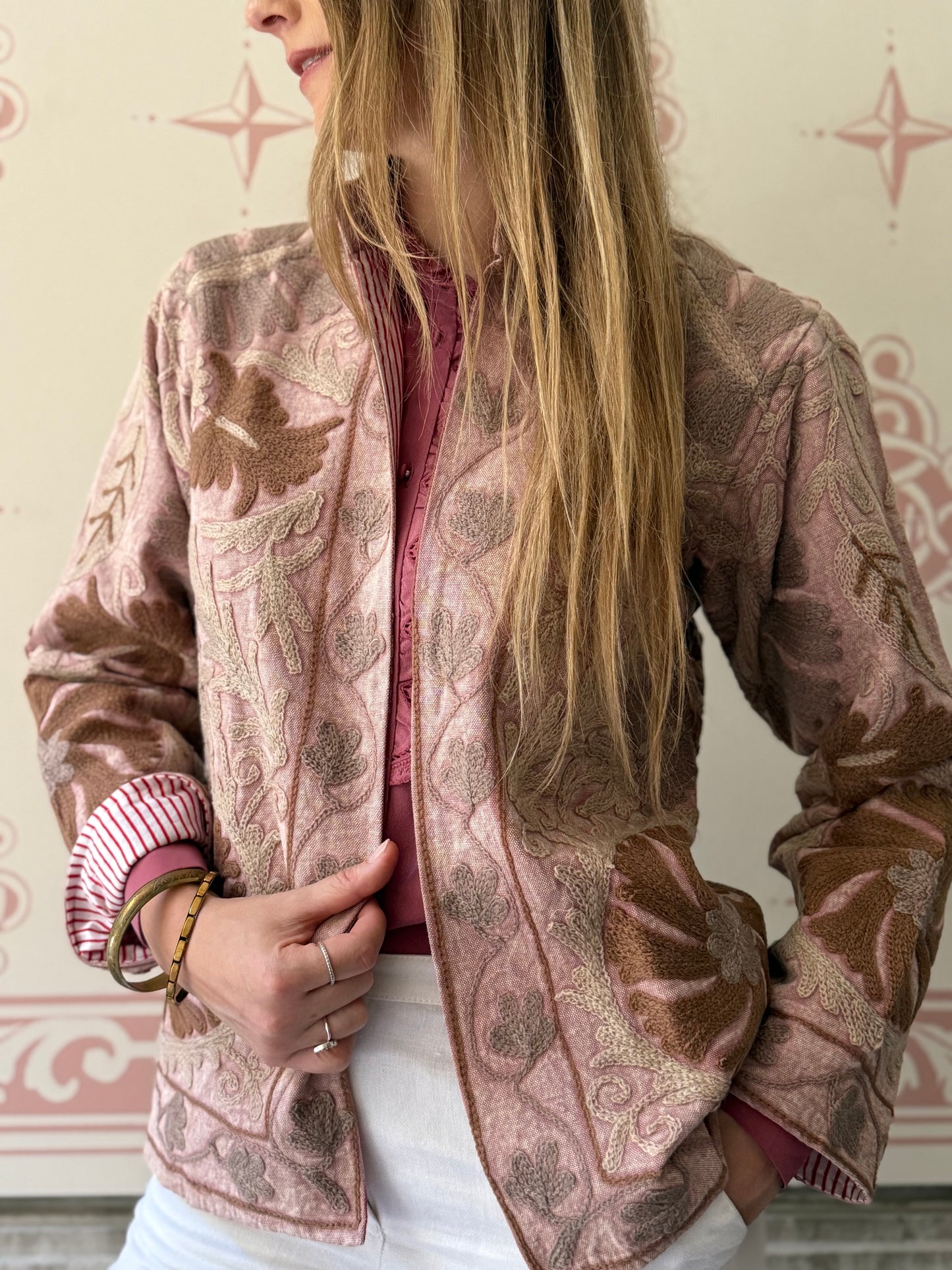 Cotton Suzani Jacket Embroidered Reversible