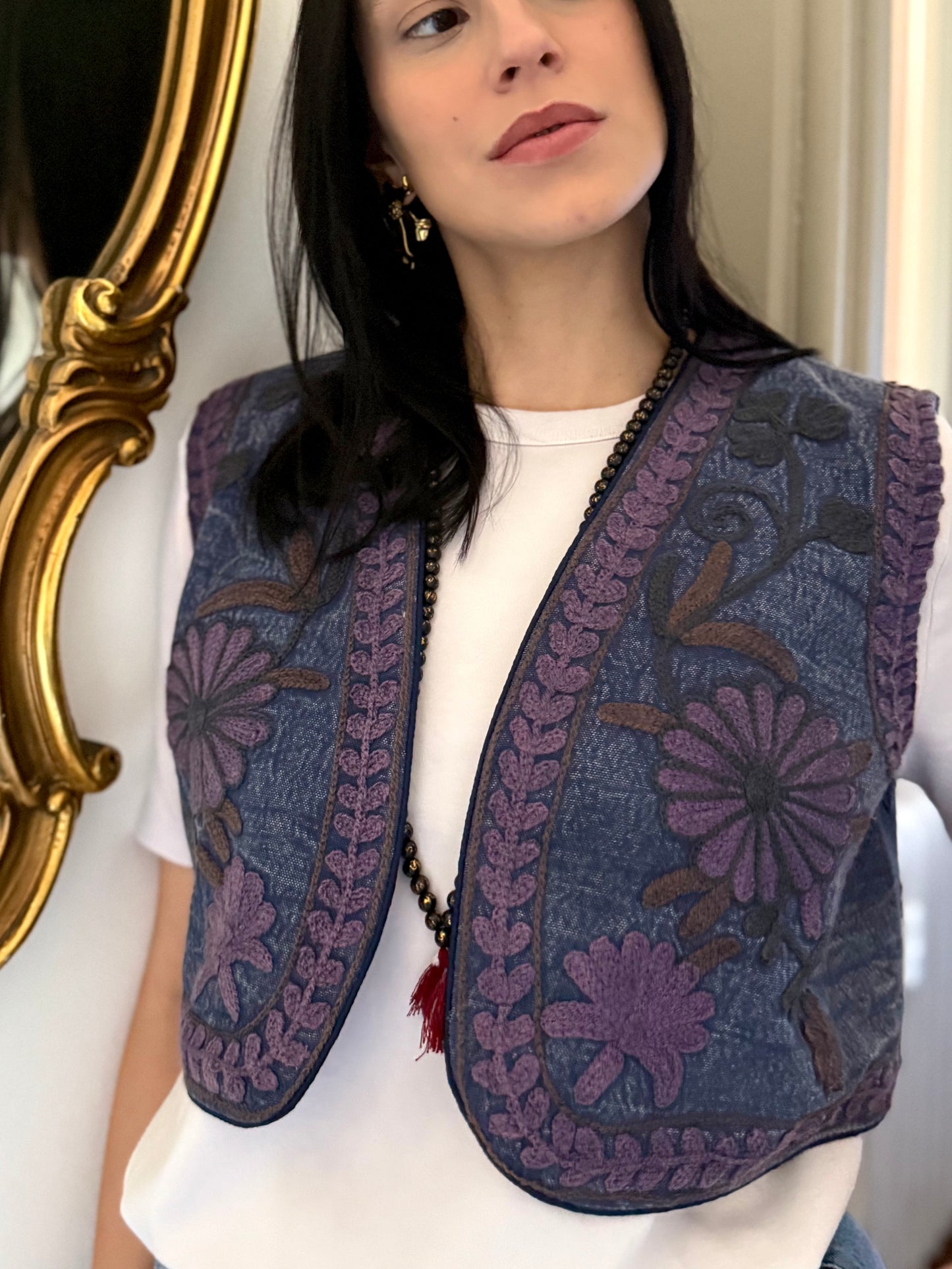 Cotton Boho Embroidered Vest