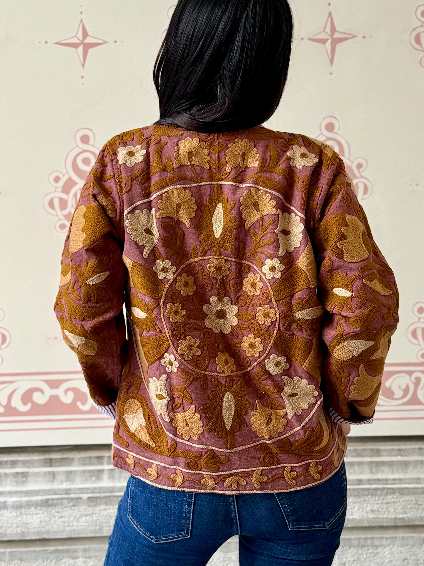 Cotton Suzani Jacket Embroidered Reversible