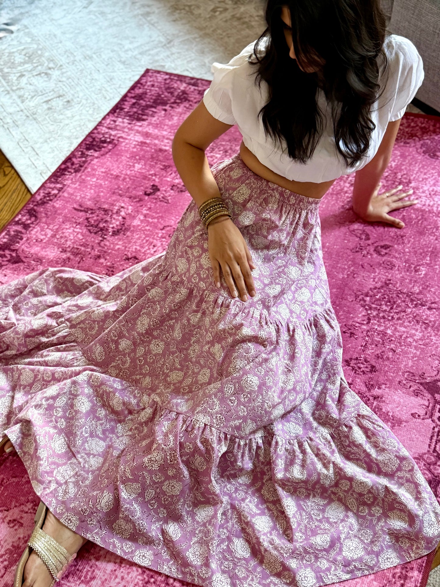 Divina Long Flounced Skirt