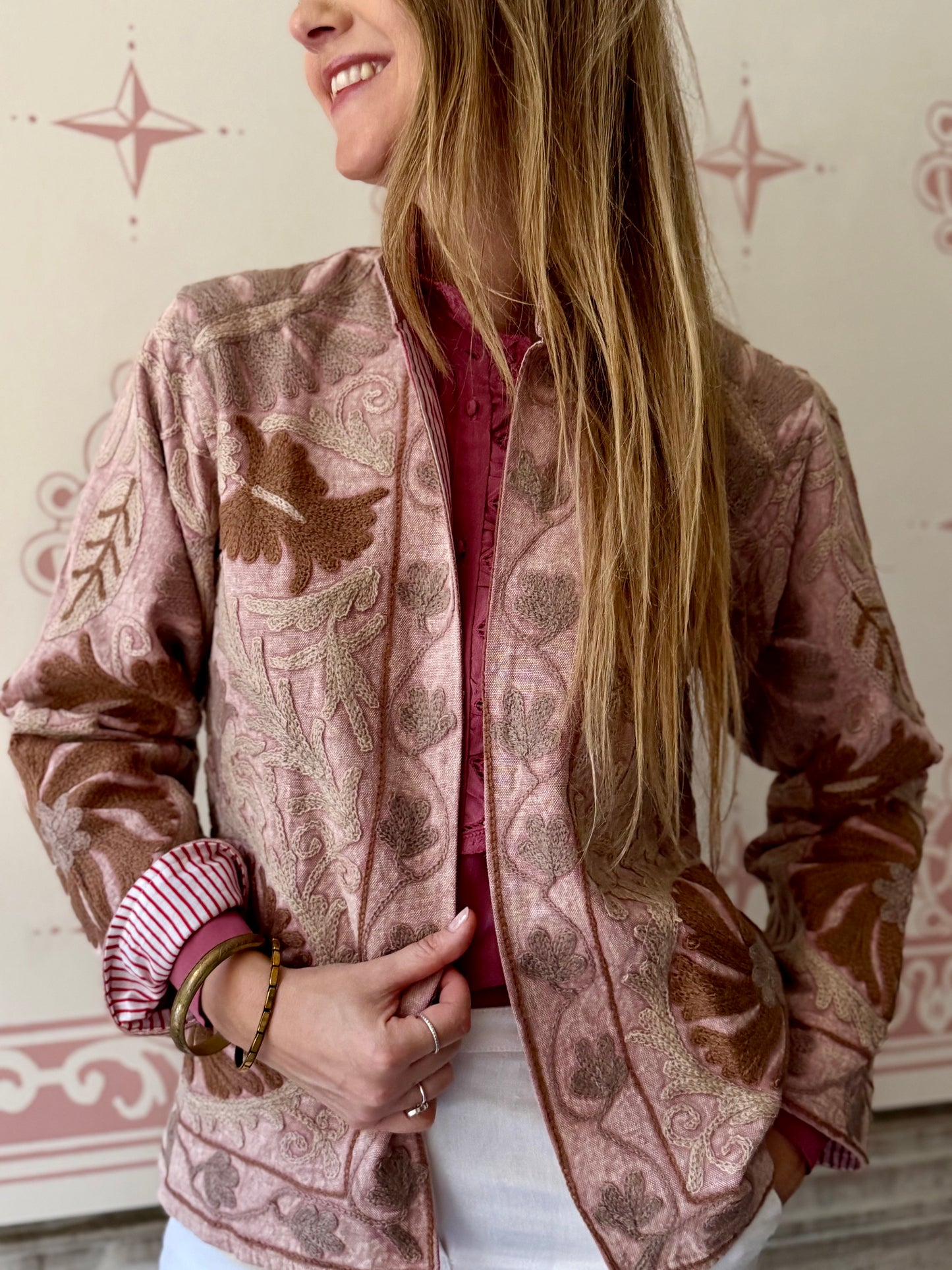 Cotton Suzani Jacket Embroidered Reversible