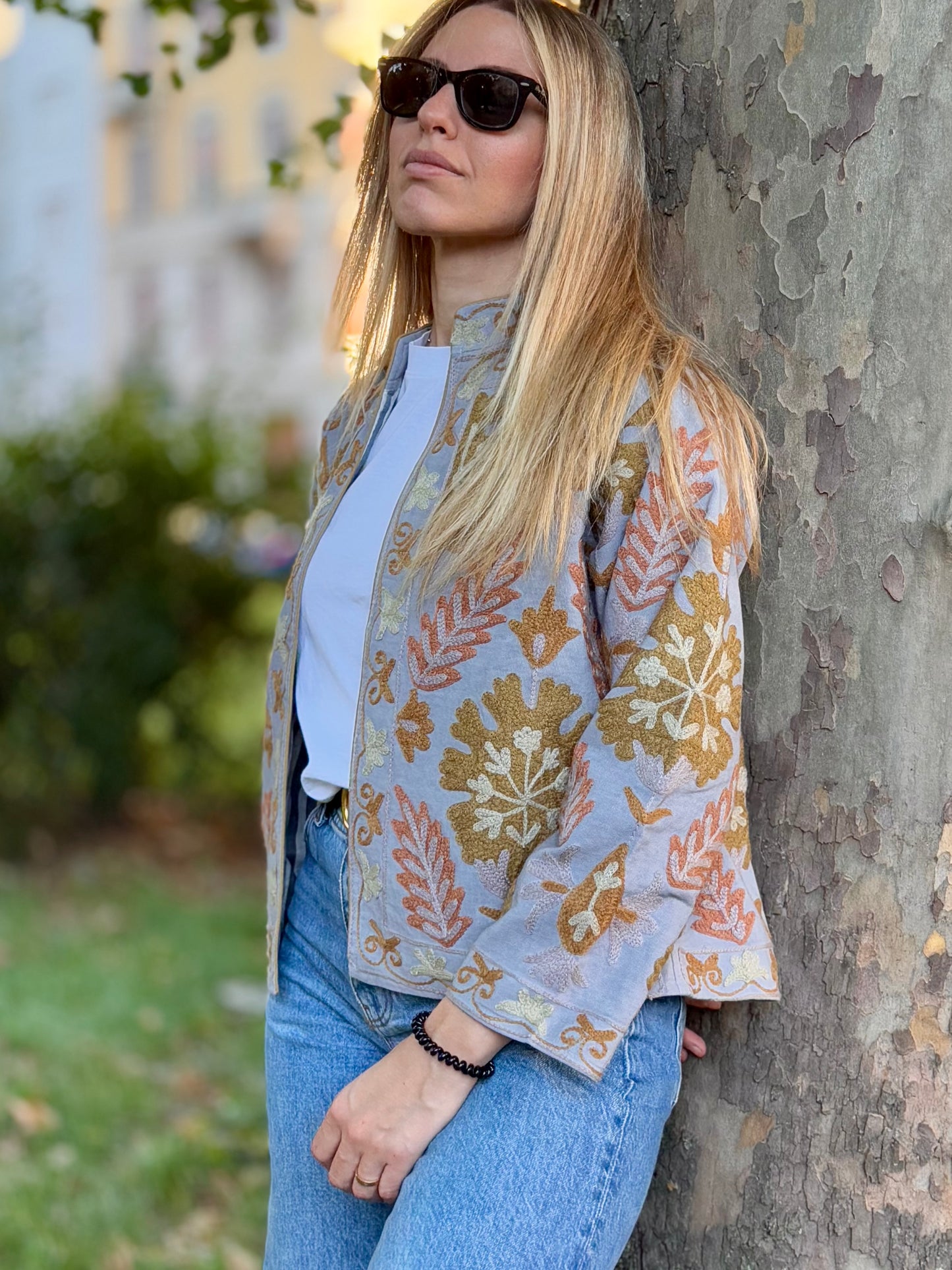 Cotton Suzani Jacket Embroidered Reversible