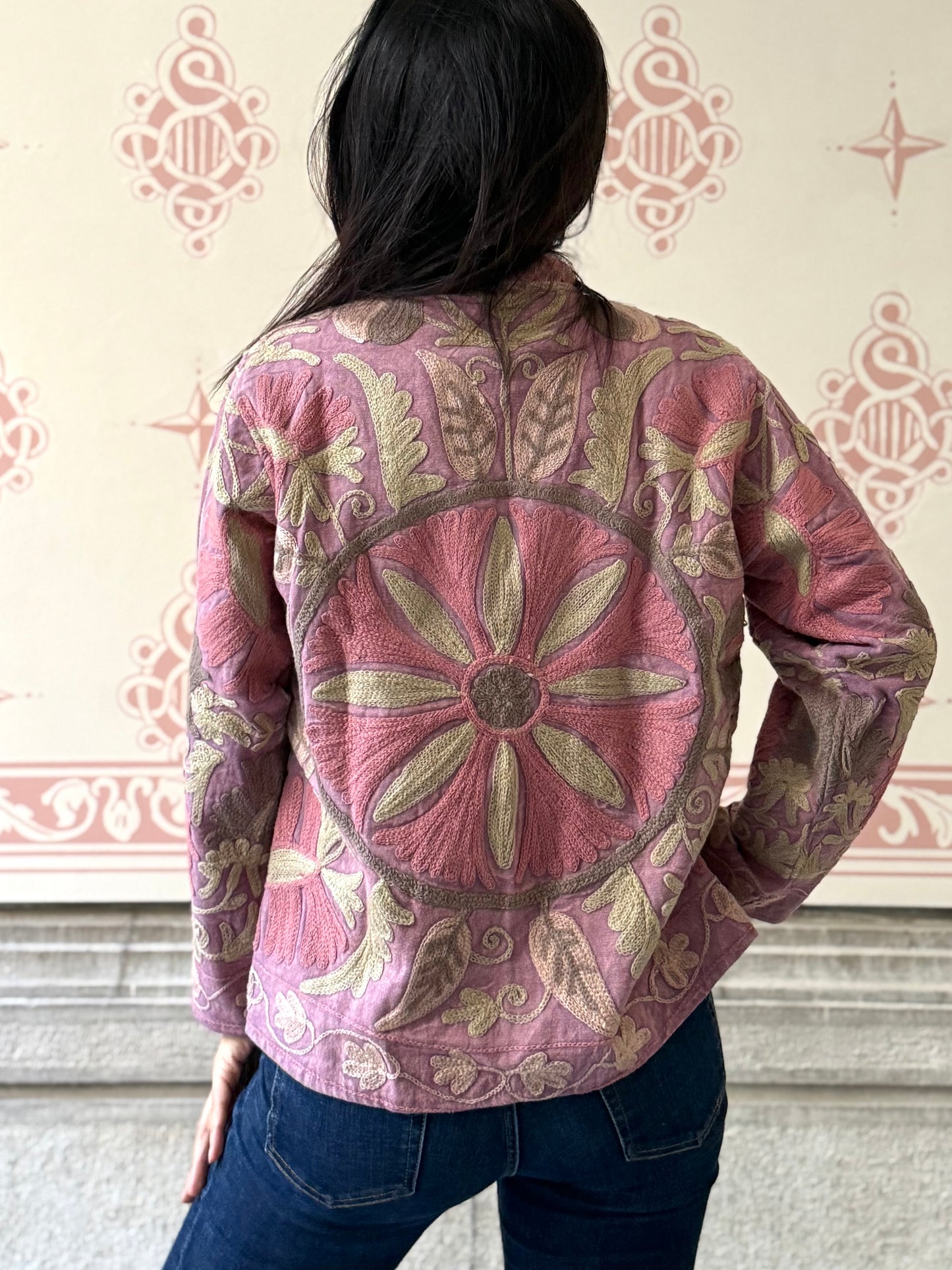 Cotton Suzani Jacket Embroidered Reversible