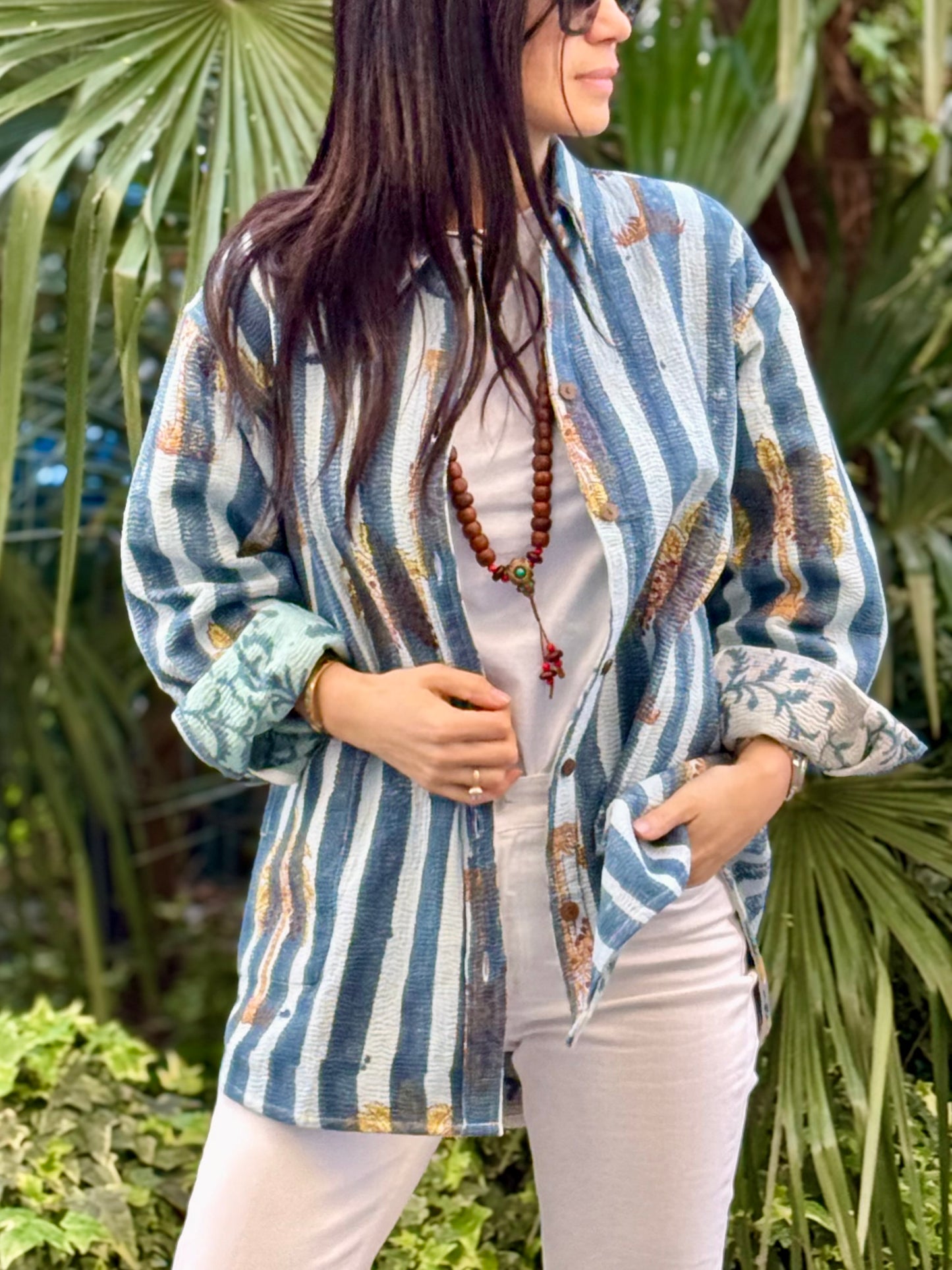 Old Kantha Over Shirt Jacket - handmade