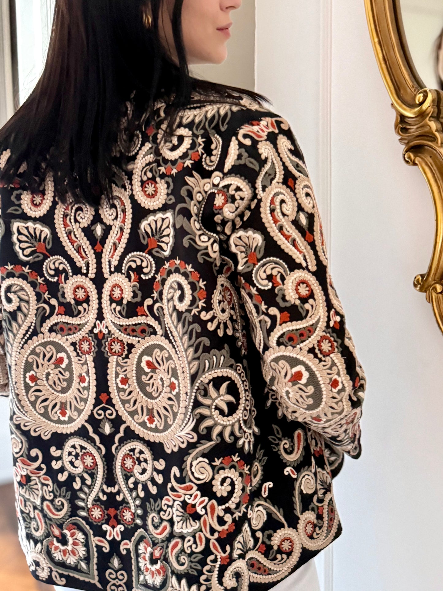 Leila Jacket Embroidered -  Black