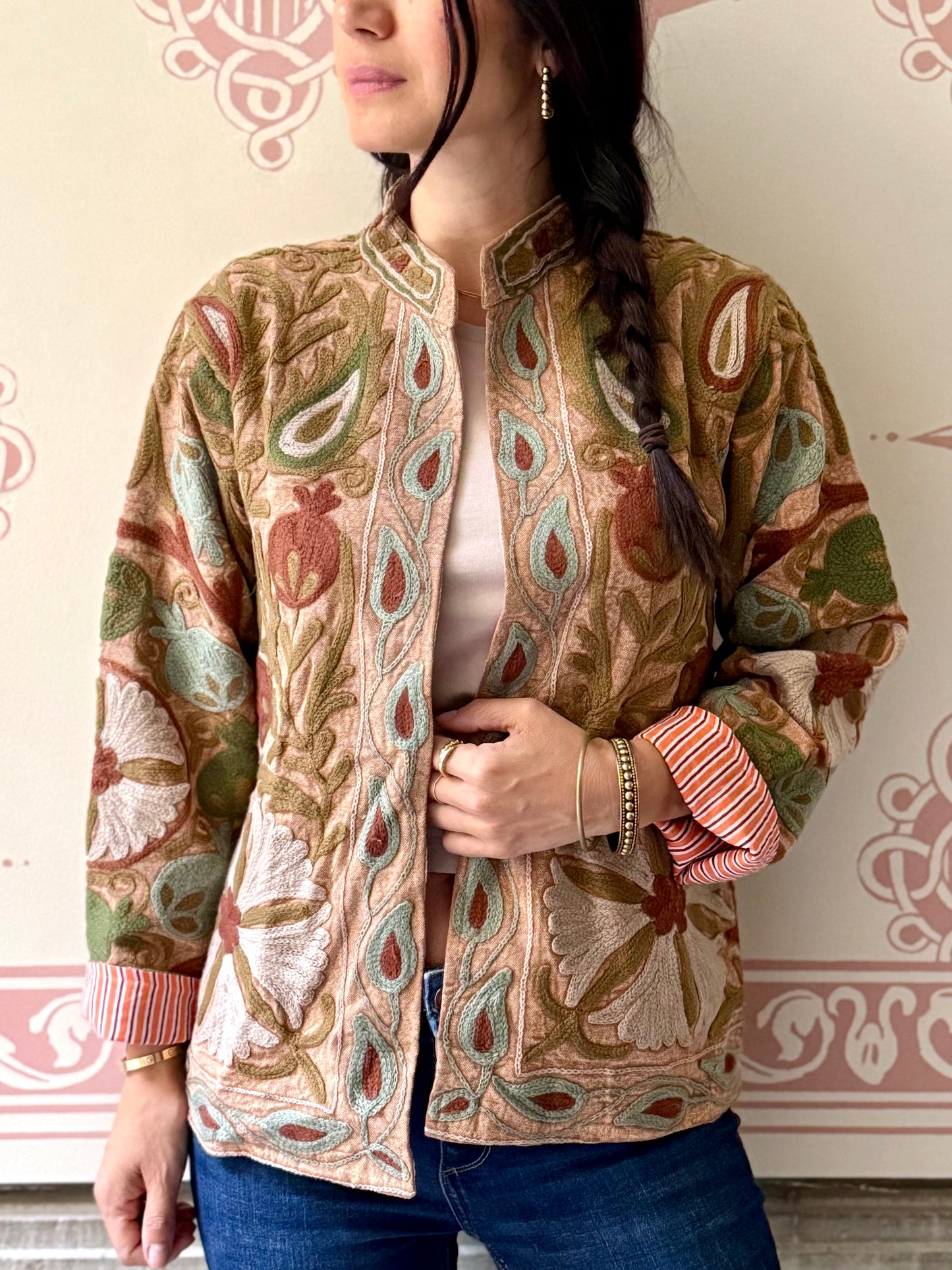 Cotton Suzani Jacket Embroidered Reversible