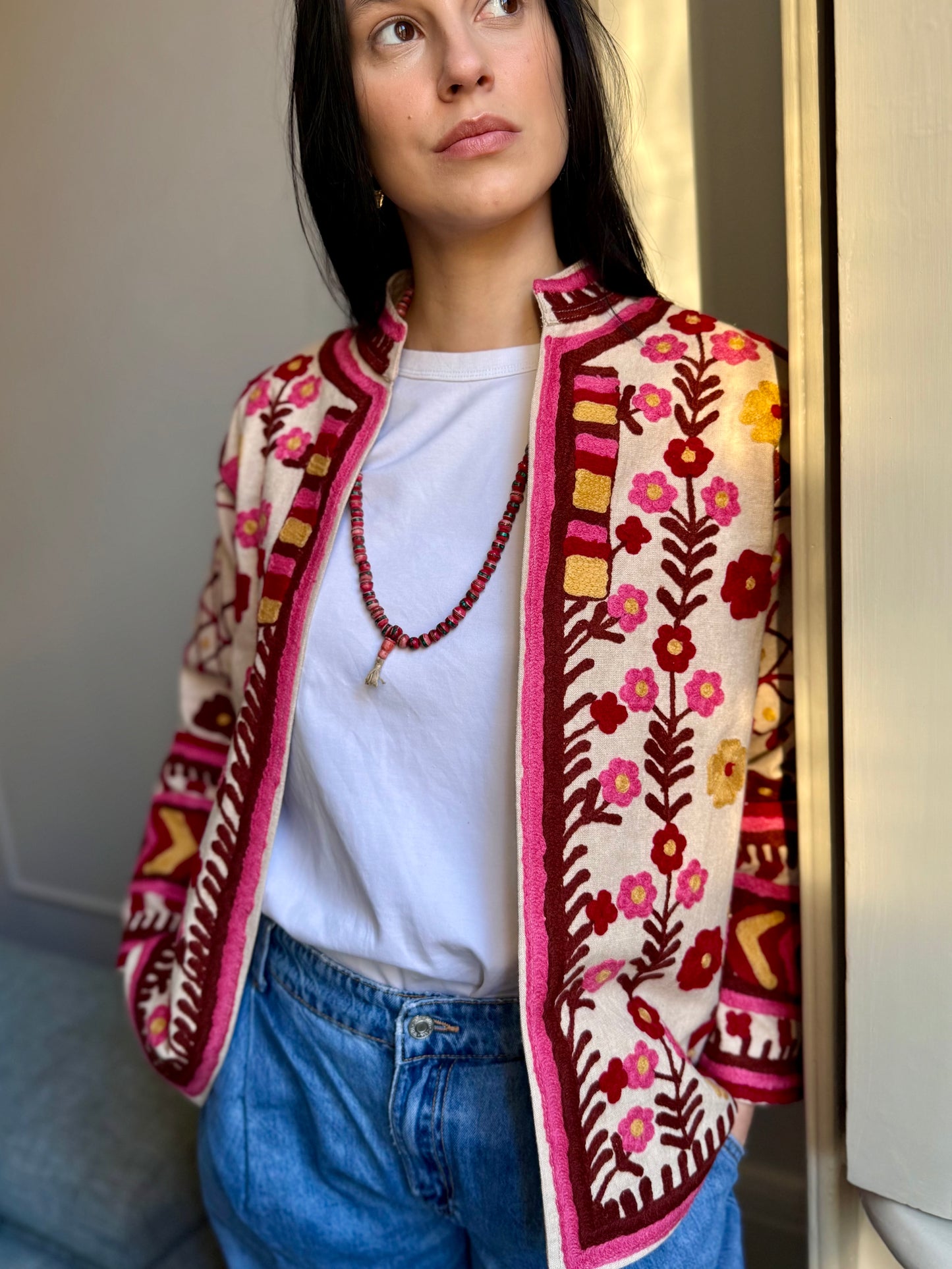 Cotton Bloom Suzani Jacket Embroidered