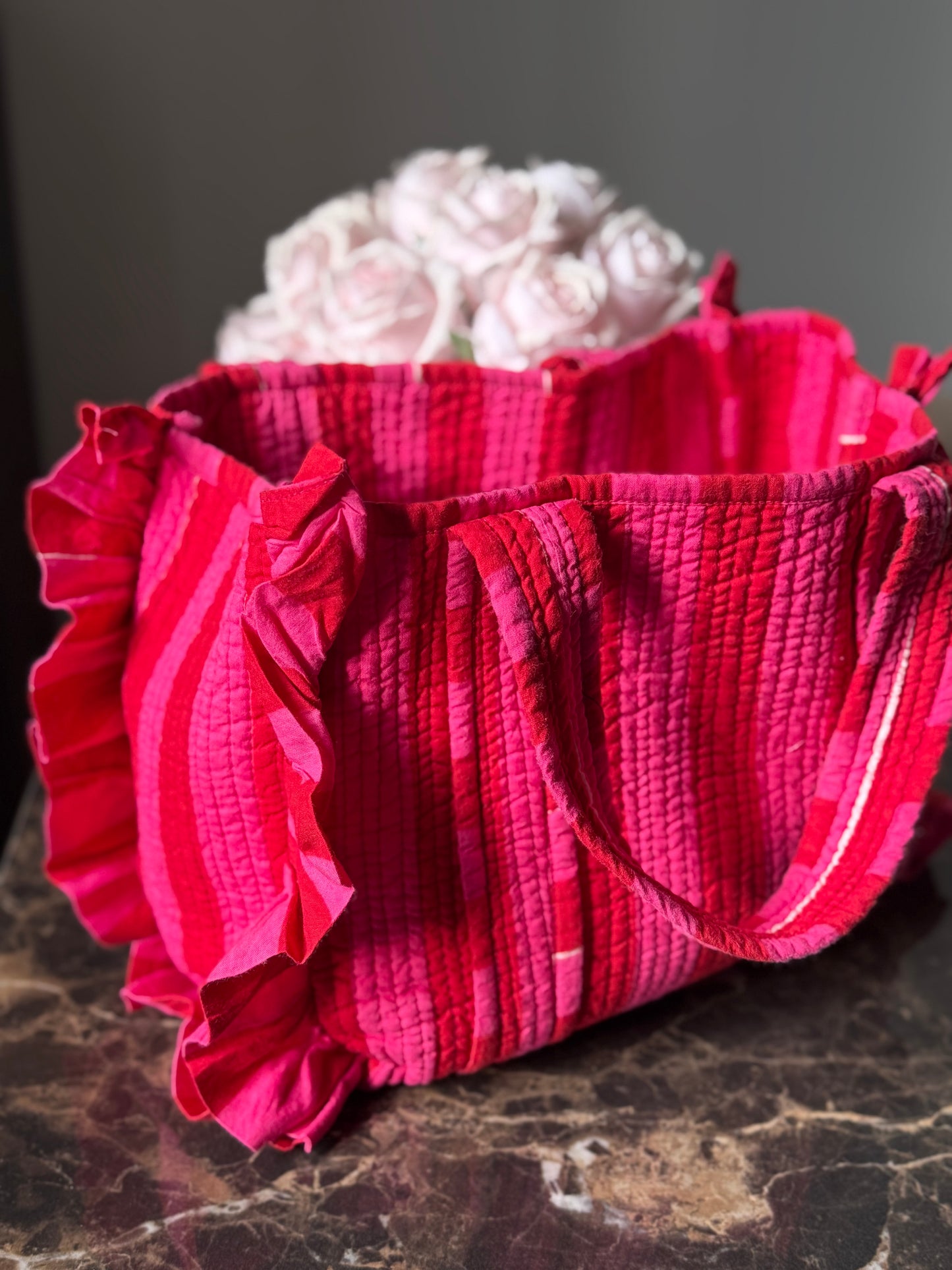 Mini Cotton Quilted Tote Bag