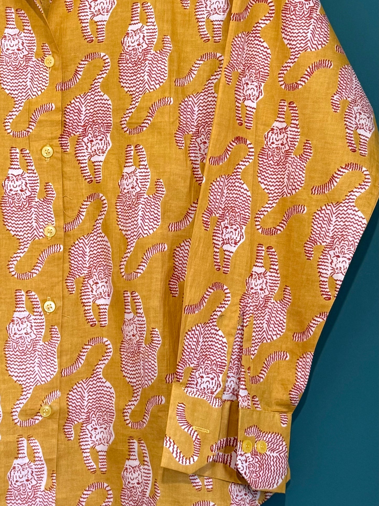 Camicia in cotone organico - Tigre Tibatana Senape