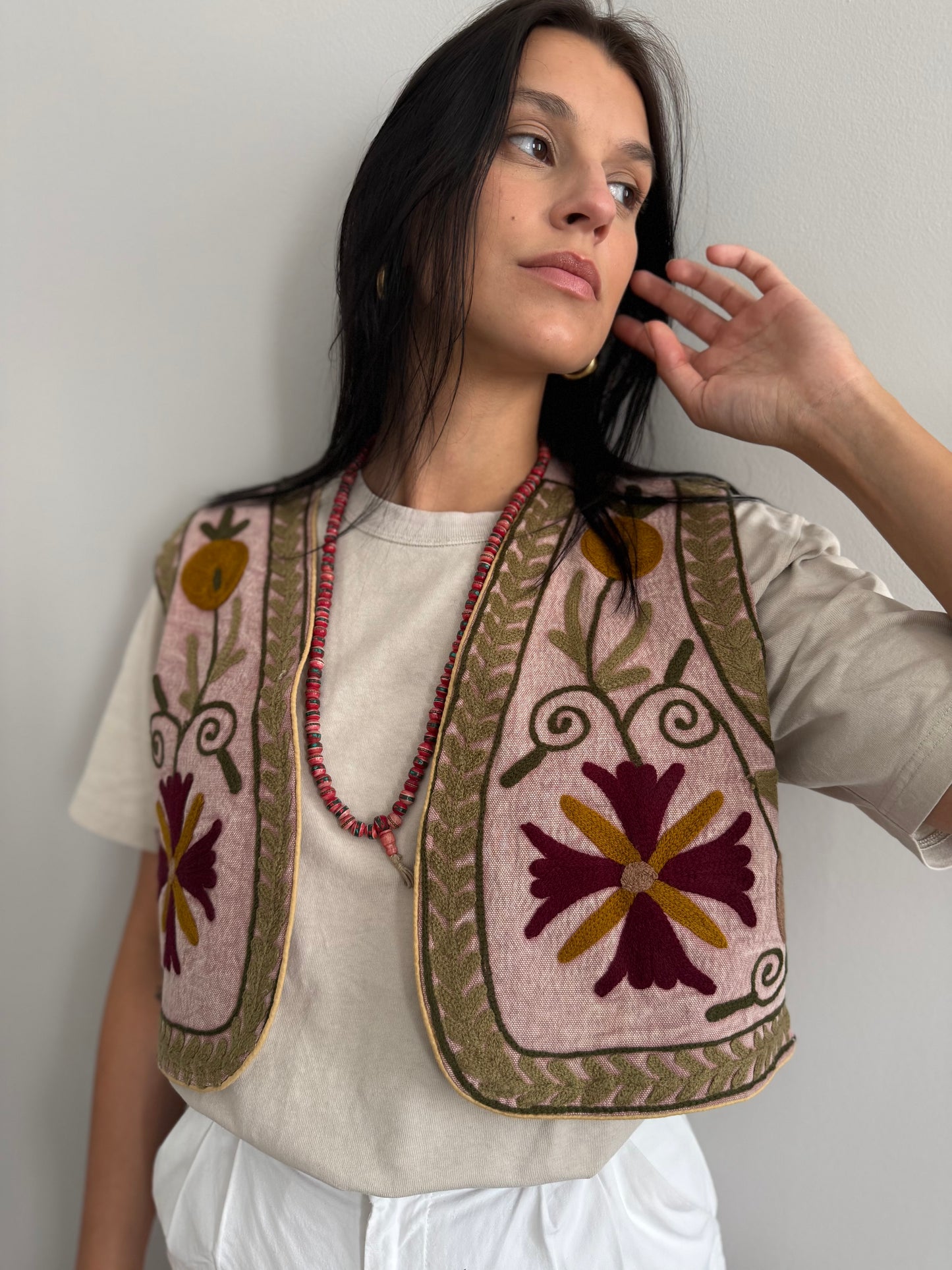 Cotton Boho Embroidered Vest