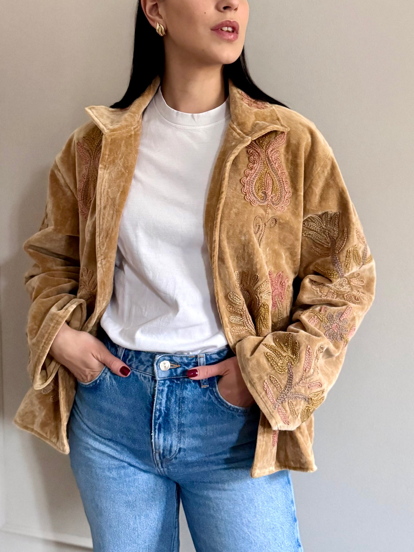 Priya Velvet Jacket Hand Embroidered