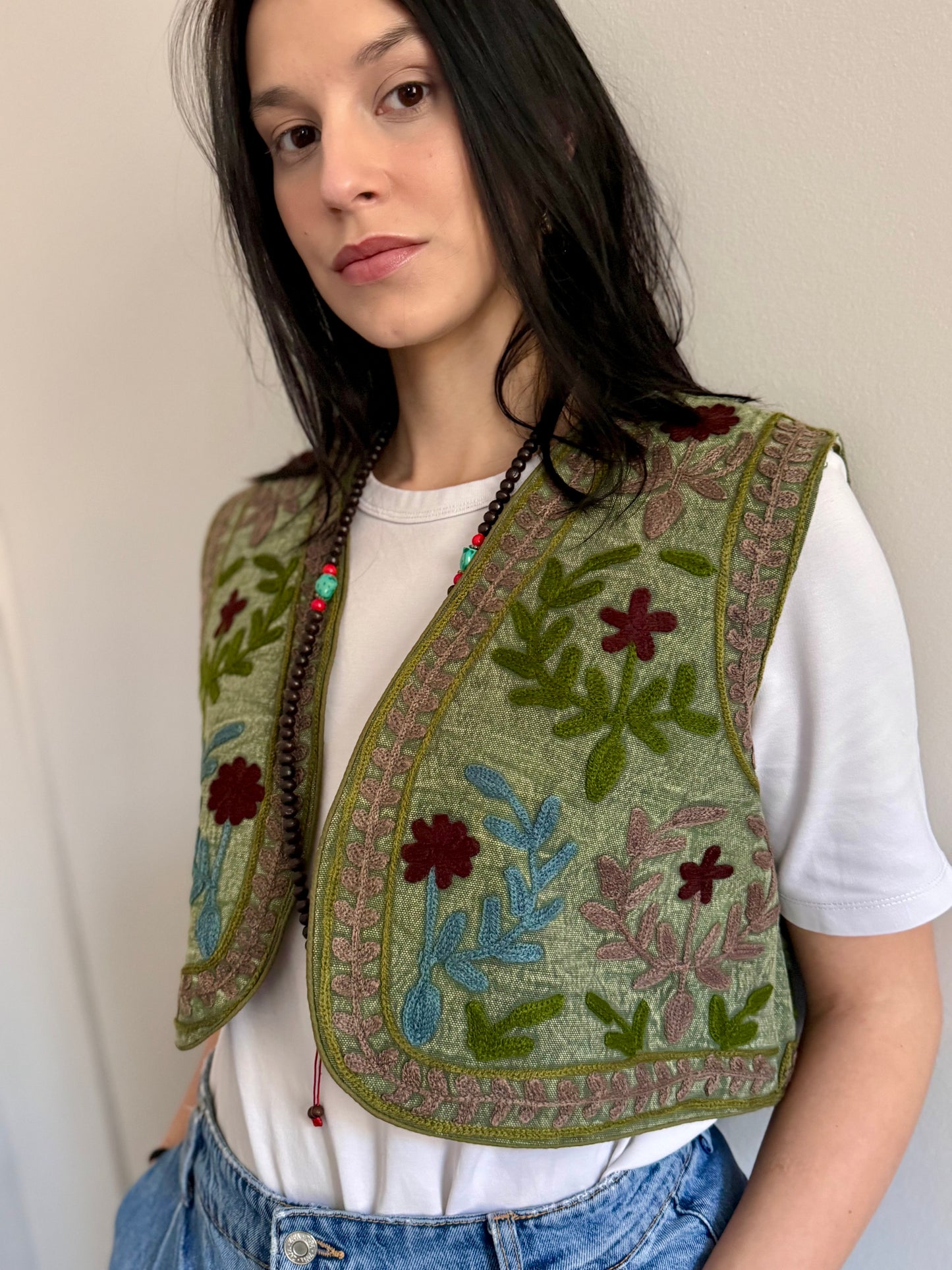 Cotton Boho Embroidered Vest