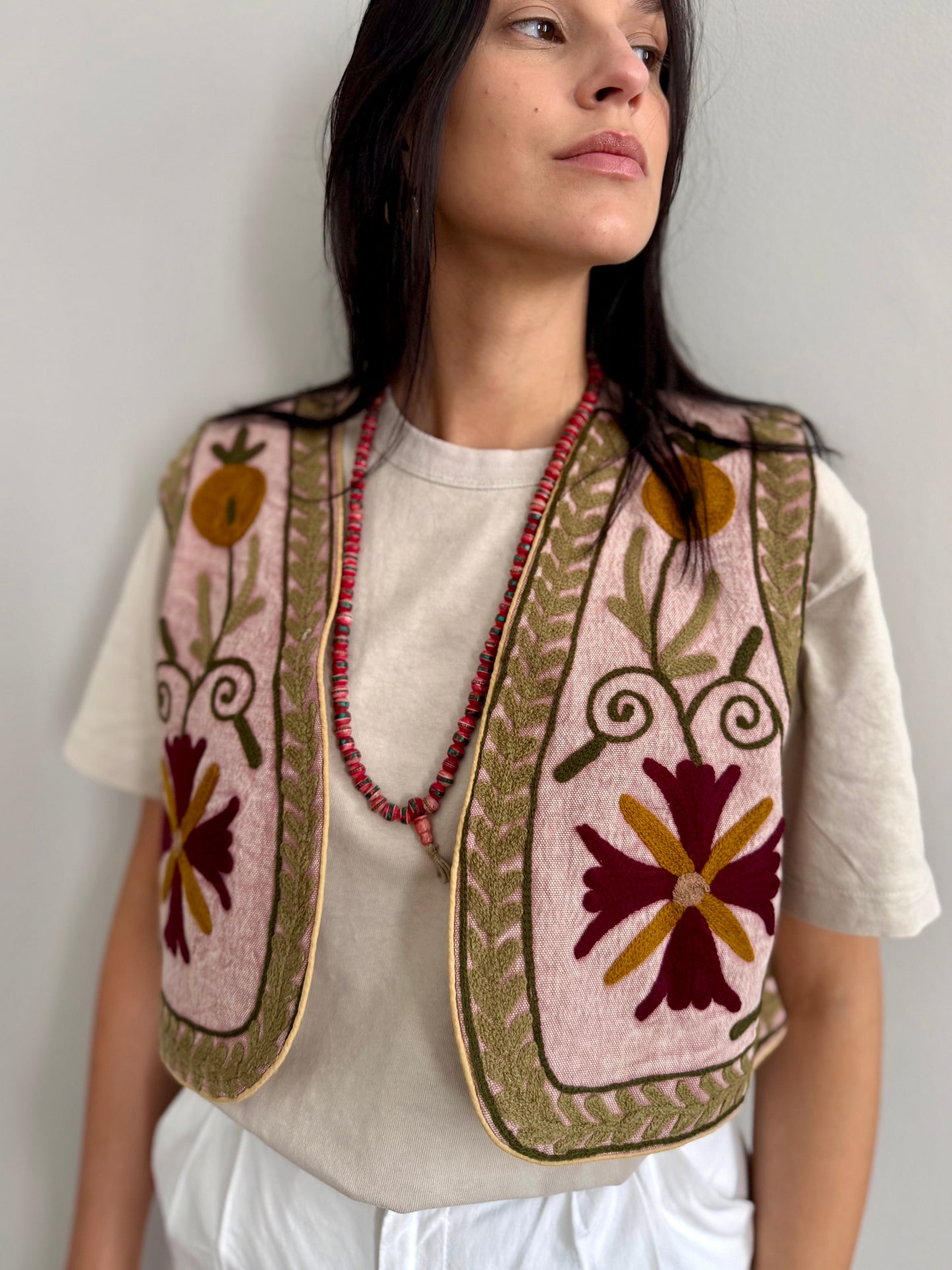 Cotton Boho Embroidered Vest