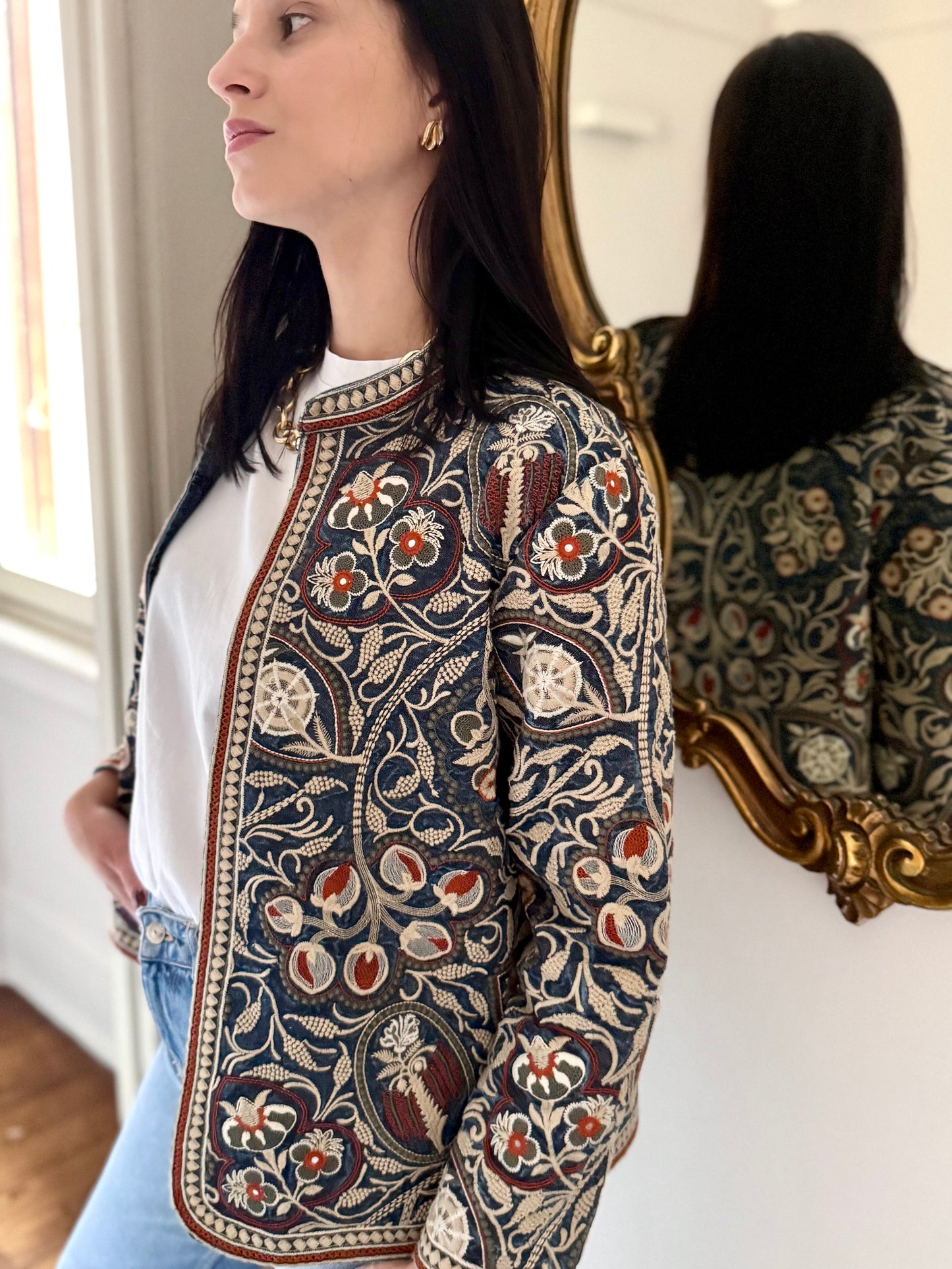 Leila Jacket Embroidered - Denim