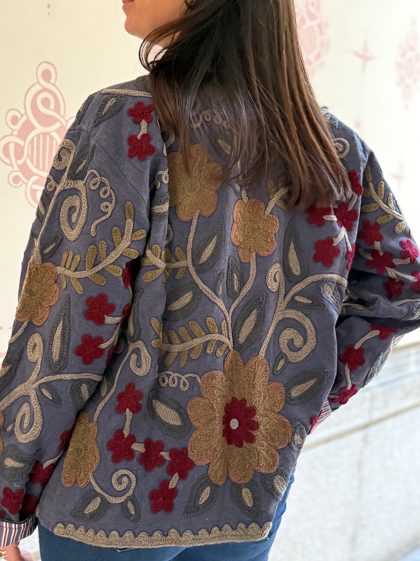 Cotton Suzani Jacket Embroidered Reversible