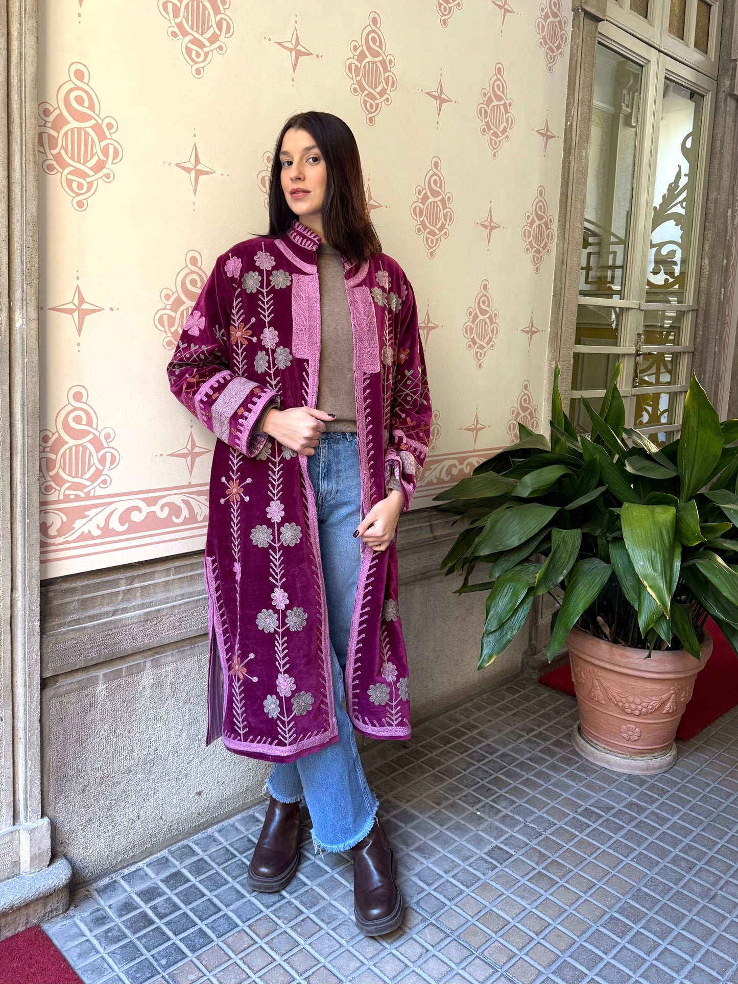 Velvet Embroidered Coat