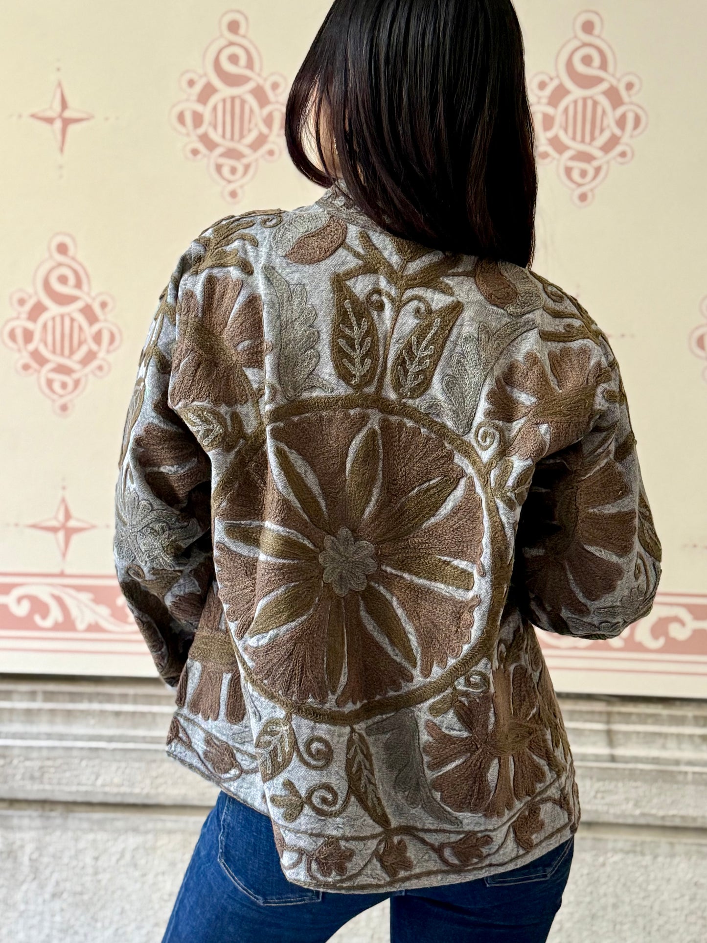 Cotton Suzani Jacket Embroidered Reversible
