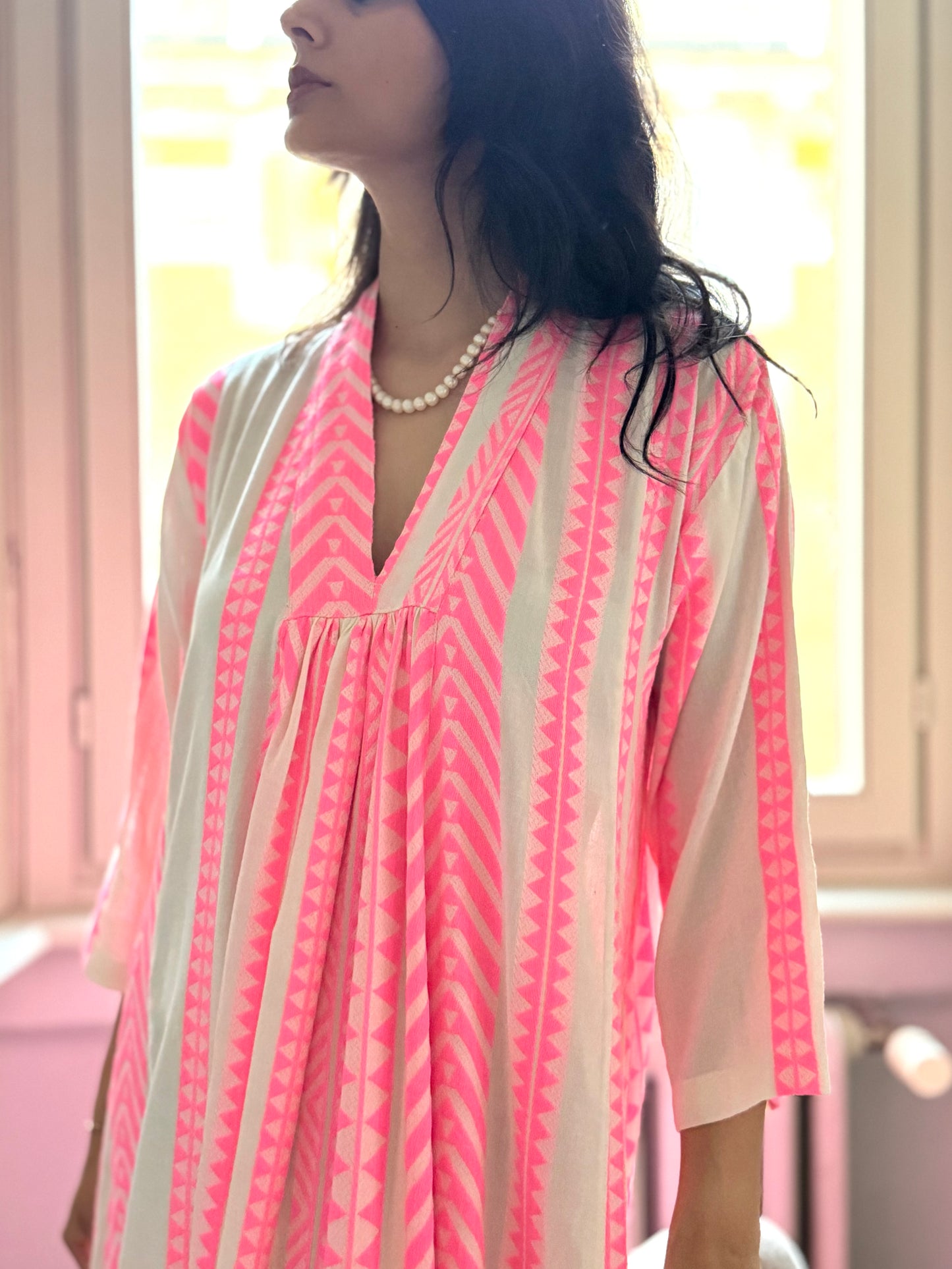 Eve Long dress in Jacquard fabric