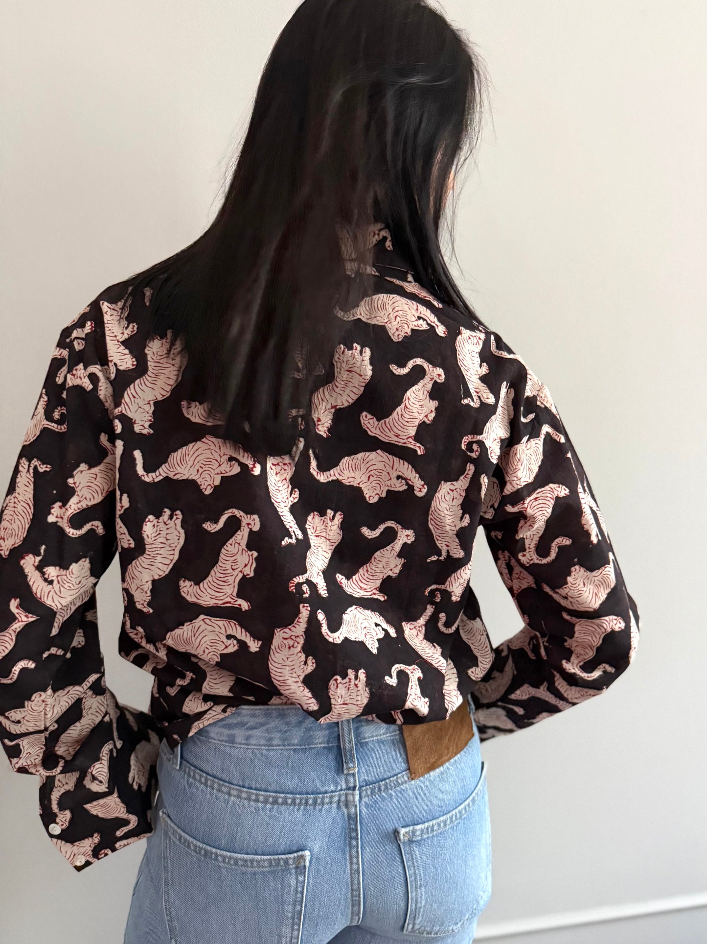 Cotton Shirt - Chinese Tiger Black