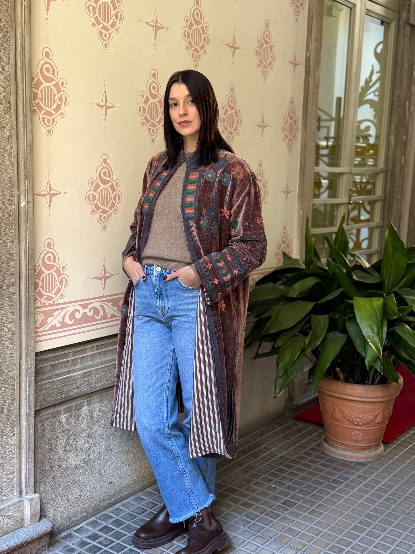 Velvet Embroidered Coat