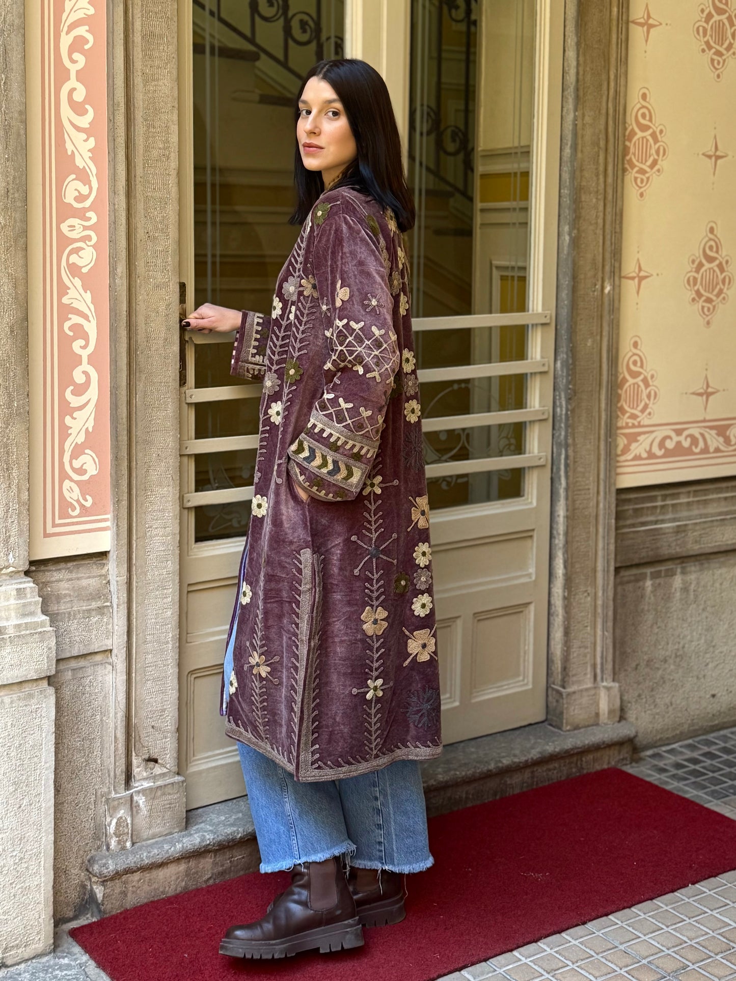 Velvet Embroidered Coat