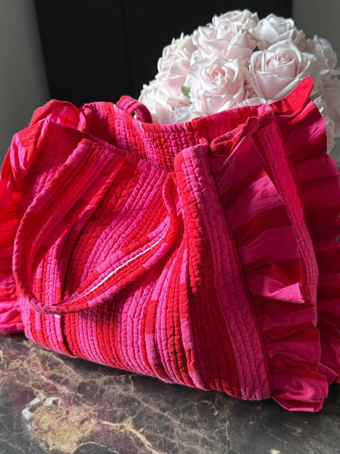 Mini Cotton Quilted Tote Bag