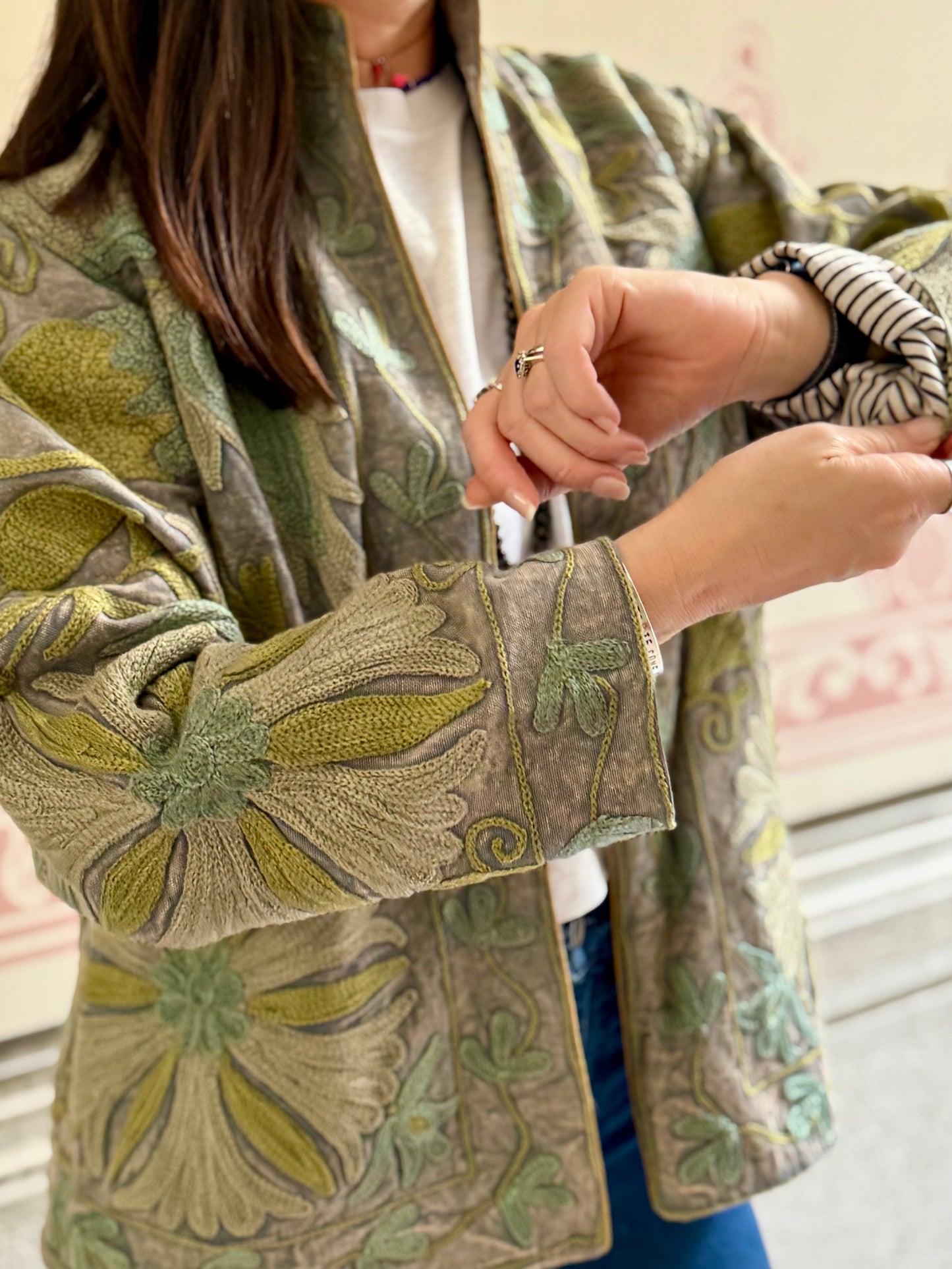 Cotton Suzani Jacket Embroidered Reversible