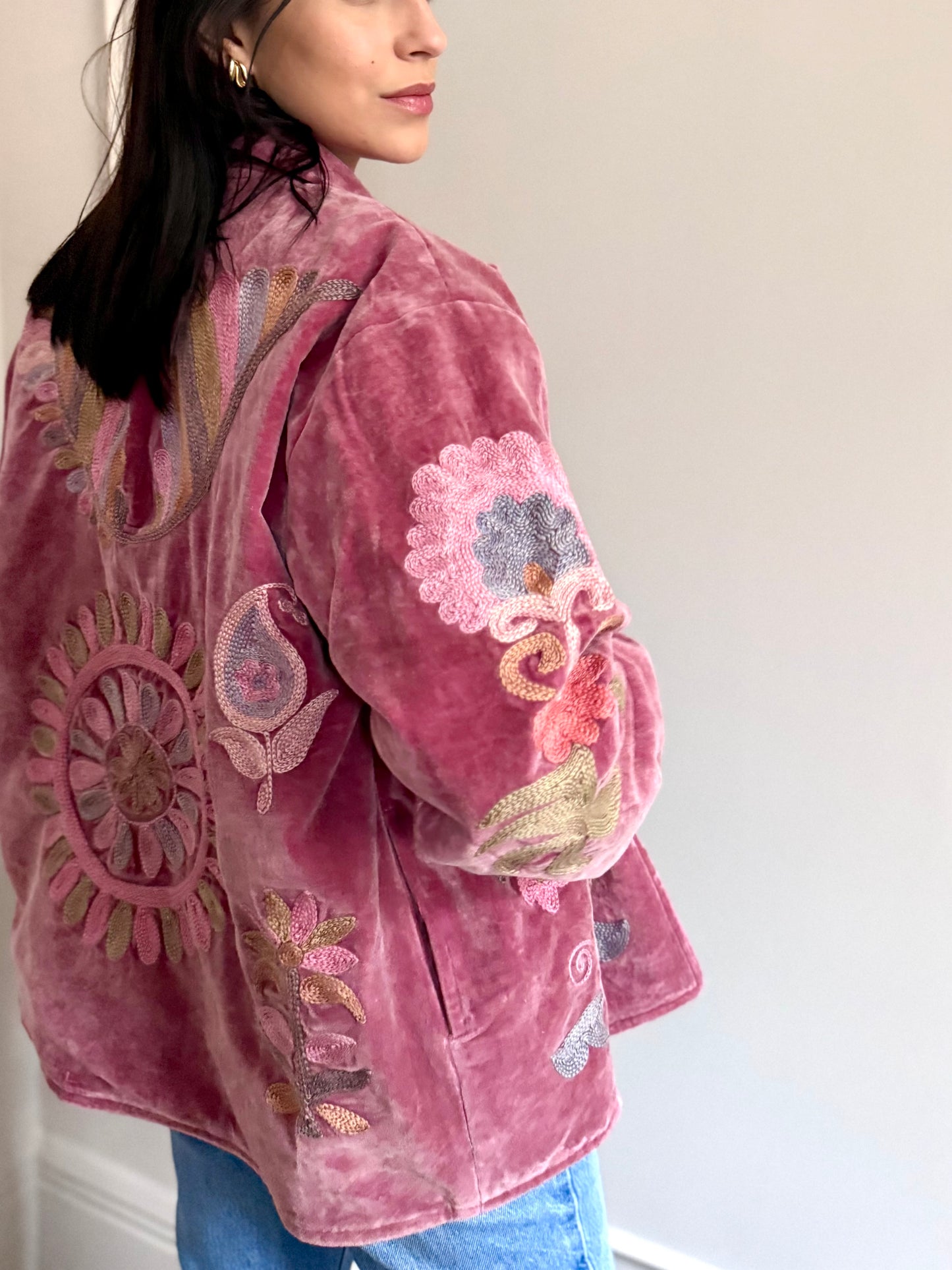 Priya Velvet Jacket Hand Embroidered