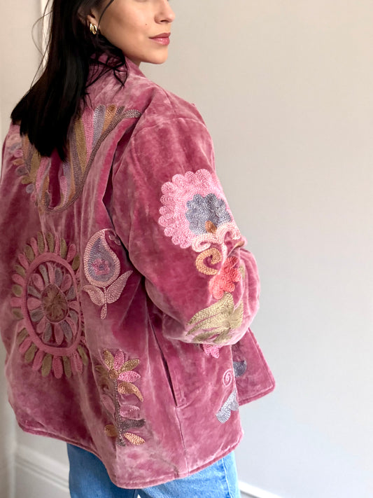 Priya Velvet Jacket Hand Embroidered