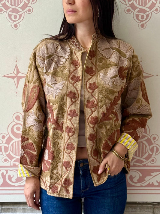 Cotton Suzani Jacket Embroidered Reversible