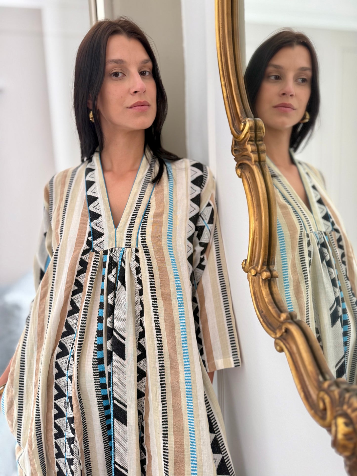 Eve Long dress in Jacquard fabric