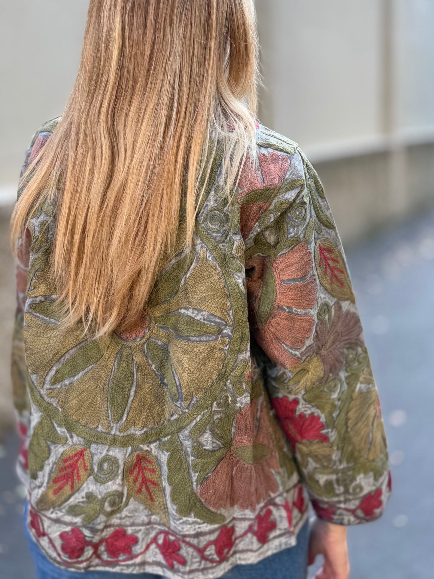 Cotton Suzani Jacket Embroidered Reversible