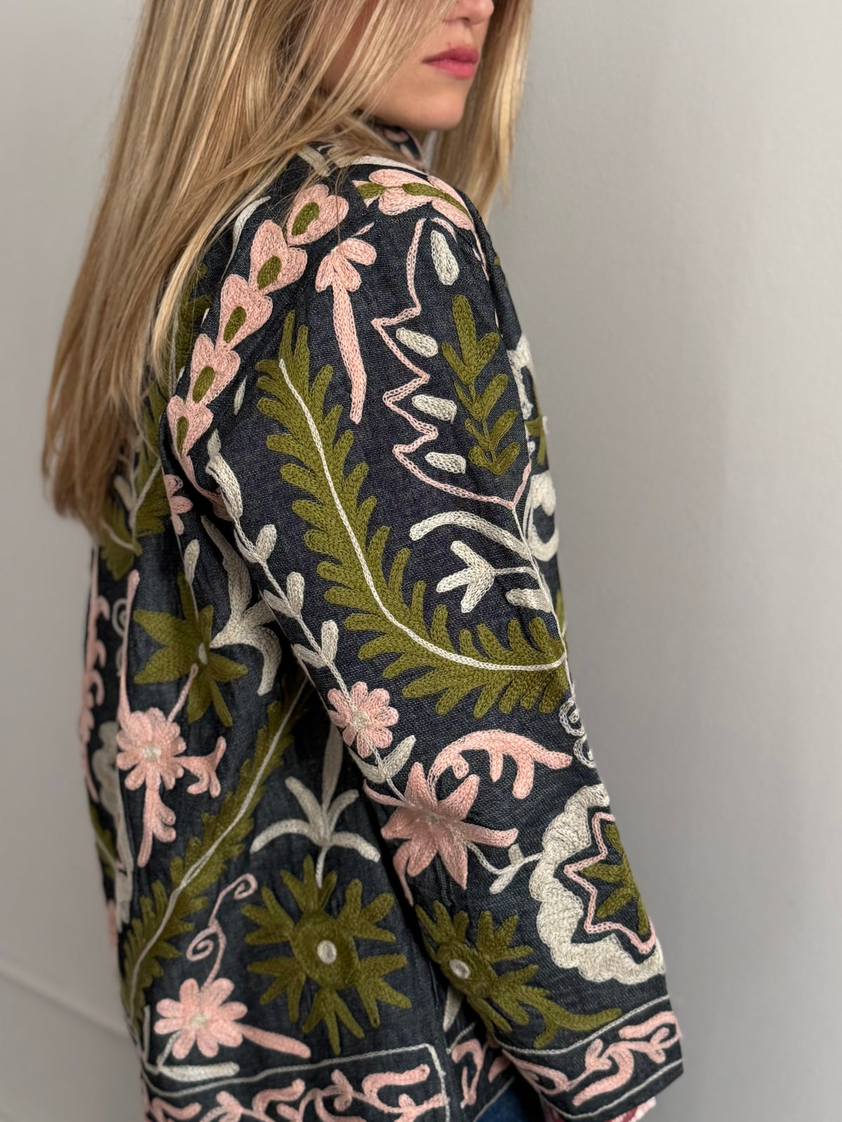 Denim Suzani Jacket Embroidered - limited edition