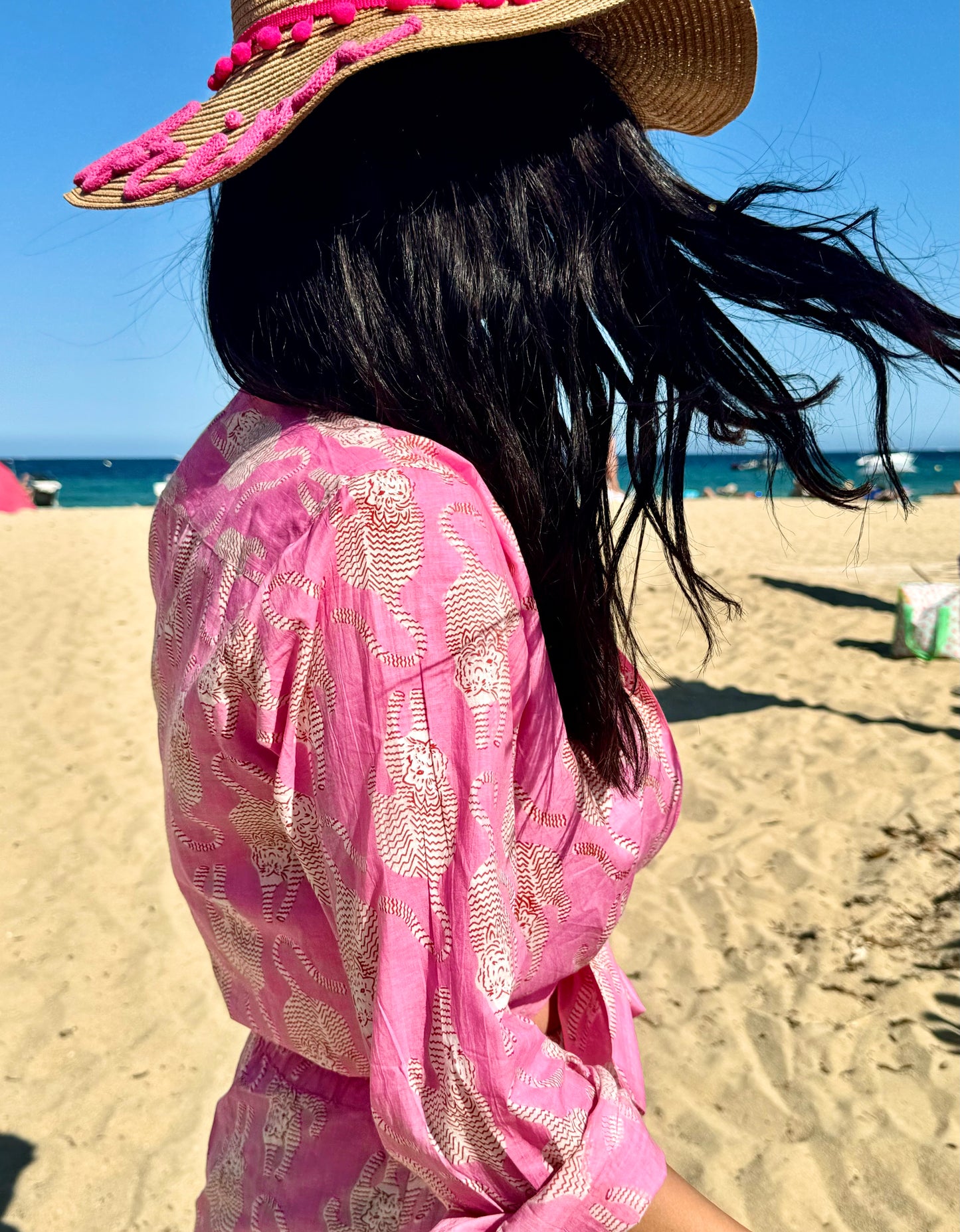 Cotton Shirt - Tibetan Tiger Pink