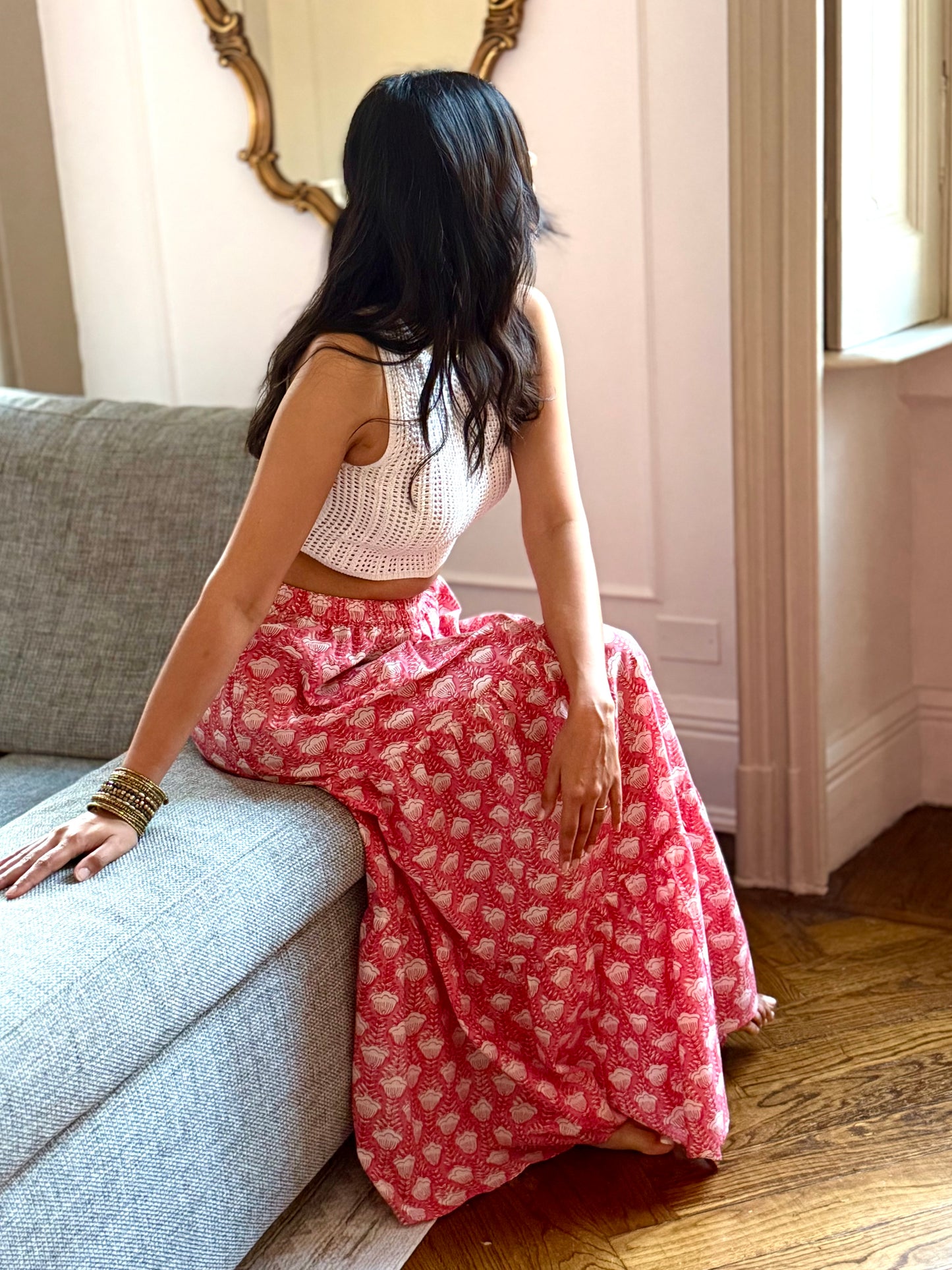 Divina Long Flounced Skirt
