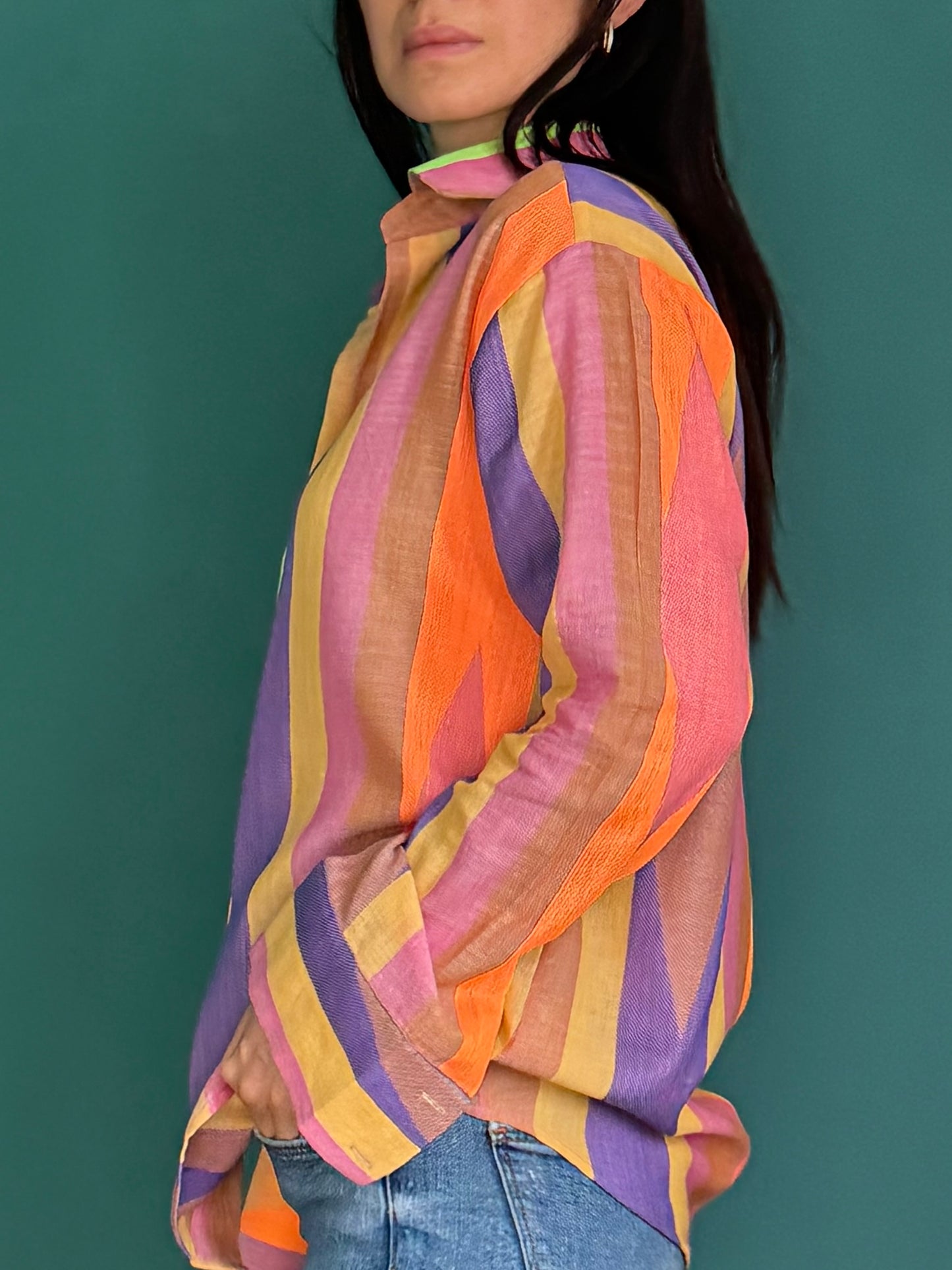 Jacquard Shirt - Orange Fluo