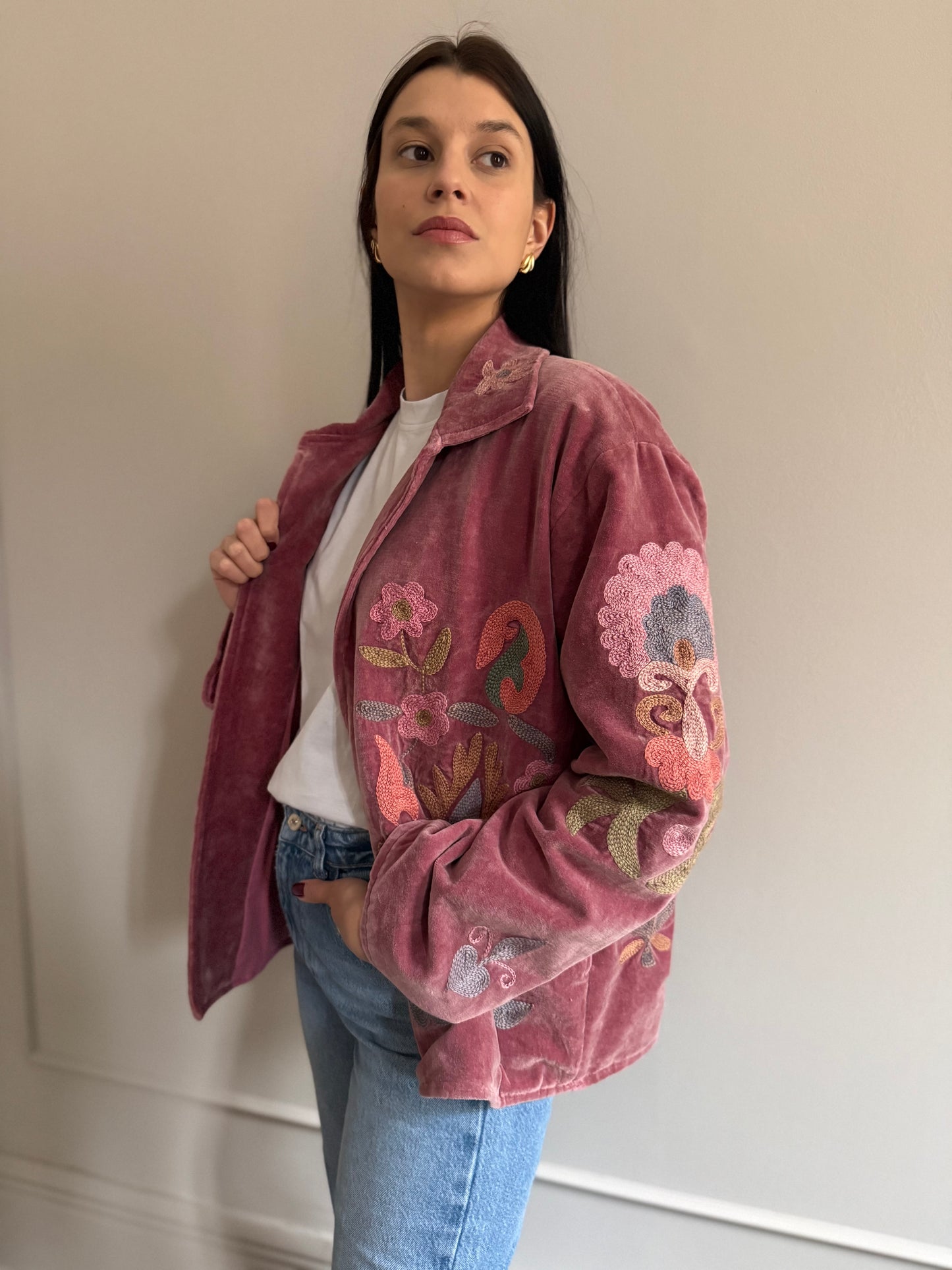 Priya Velvet Jacket Hand Embroidered