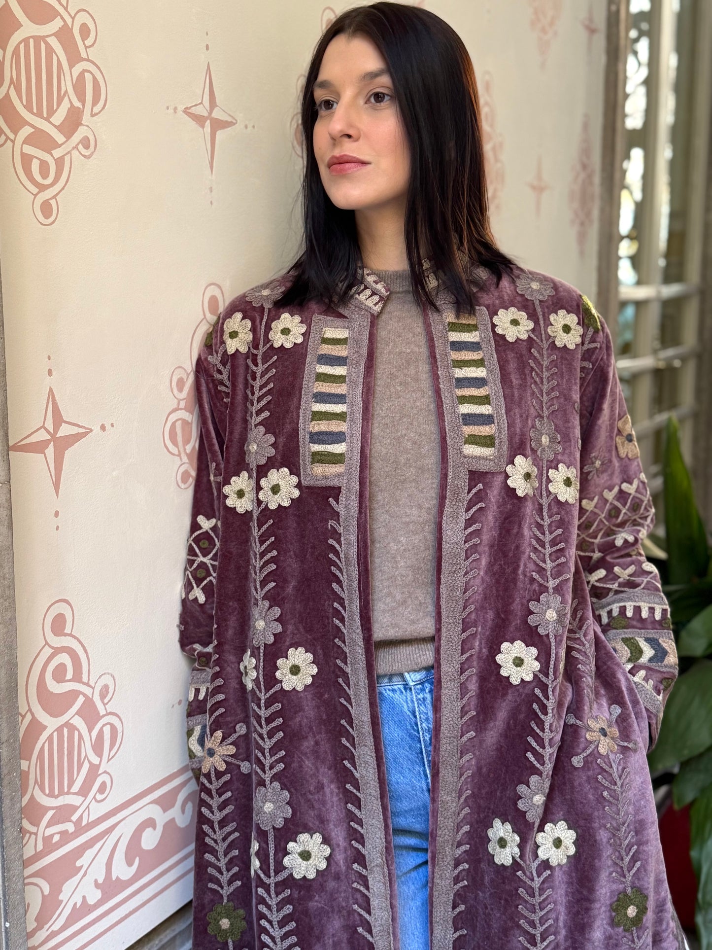 Velvet Embroidered Coat