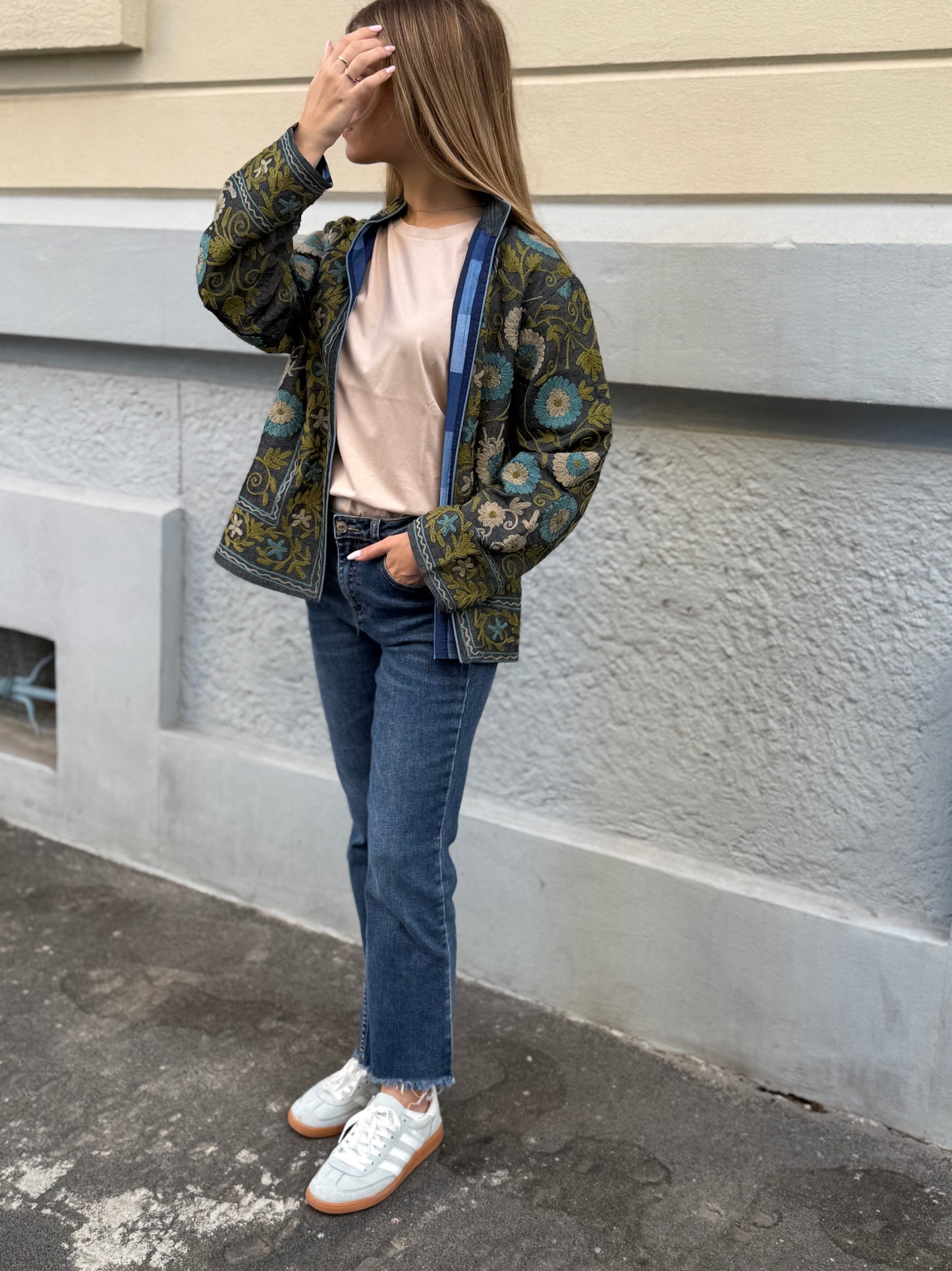 Denim Suzani Jacket Embroidered - limited edition