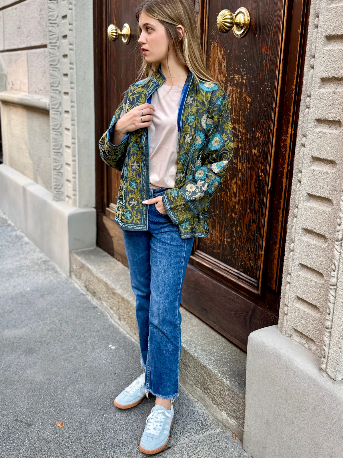Denim Suzani Jacket Embroidered - limited edition