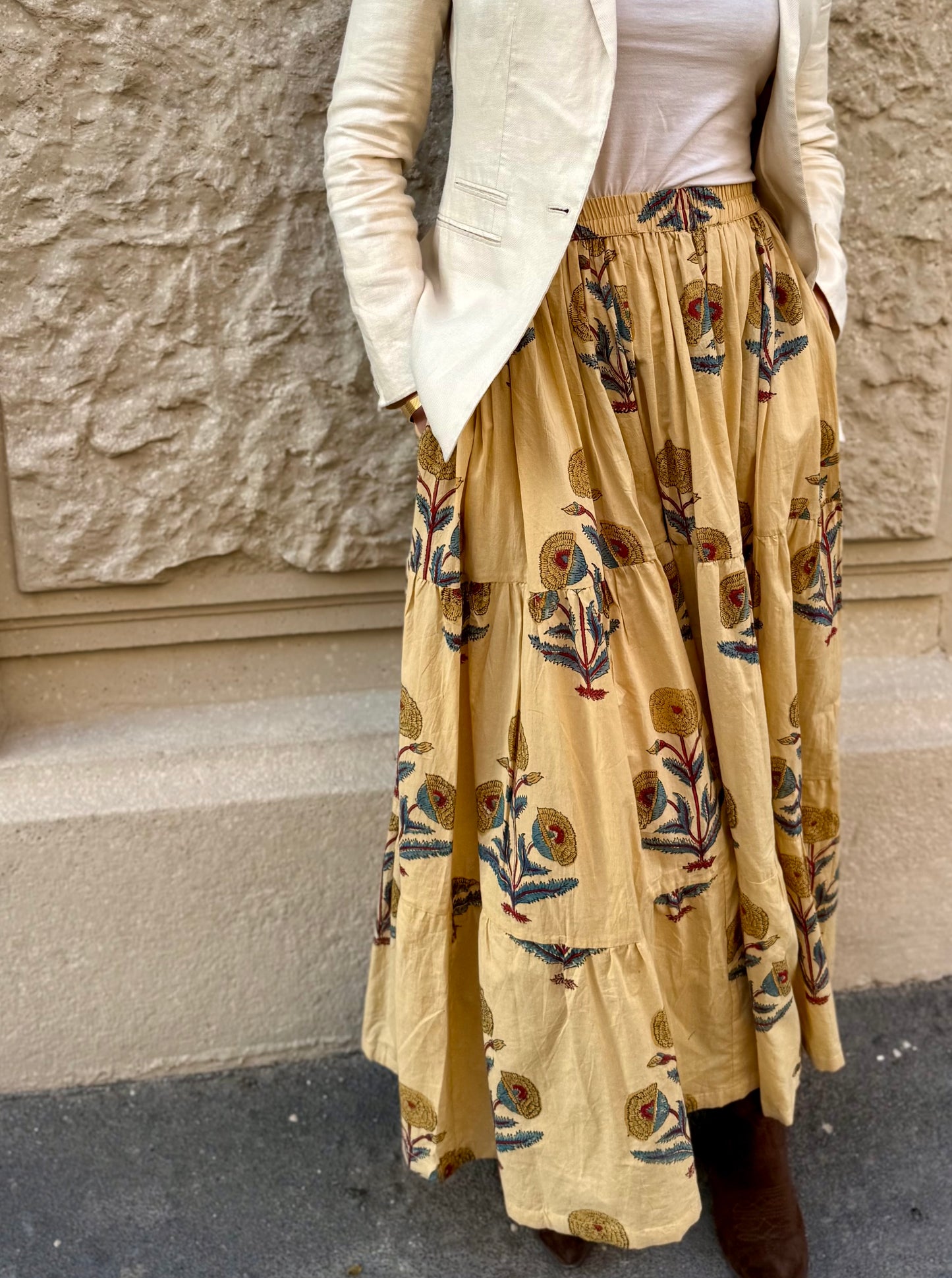 Eve Long Flounced Skirt